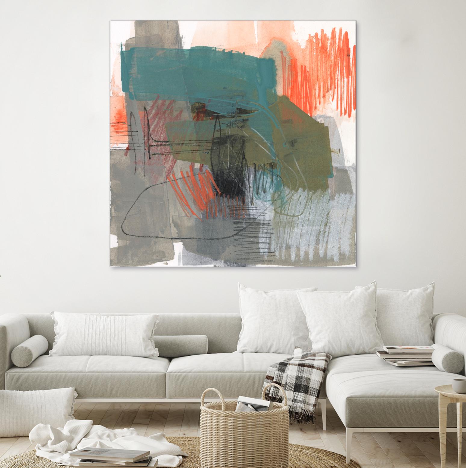 Central Fuse I by Jennifer Goldberger on GIANT ART - orange abstract abstract