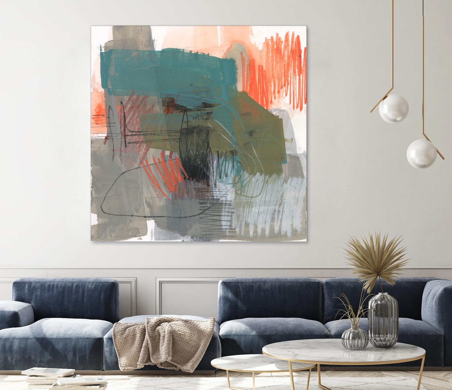 Central Fuse I by Jennifer Goldberger on GIANT ART - orange abstract abstract