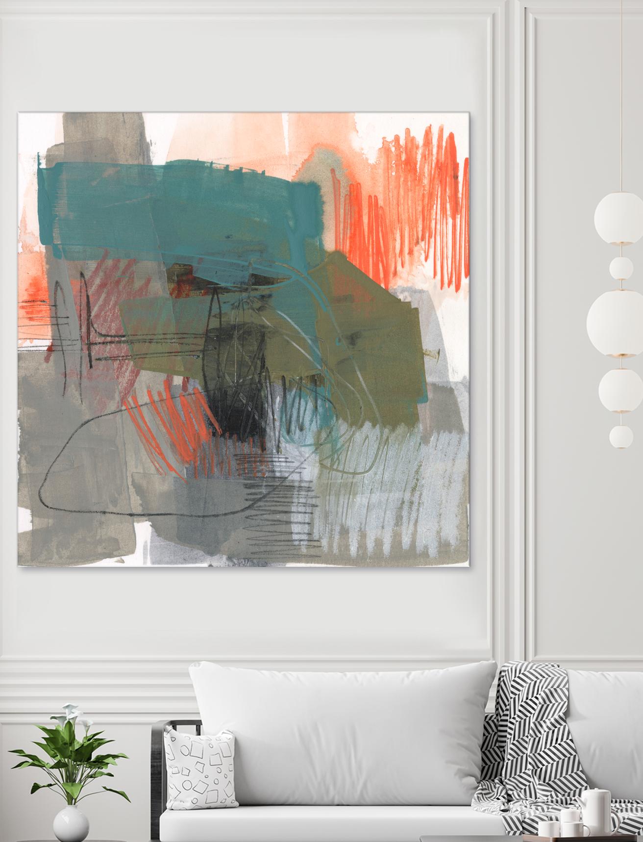 Central Fuse I by Jennifer Goldberger on GIANT ART - orange abstract abstract