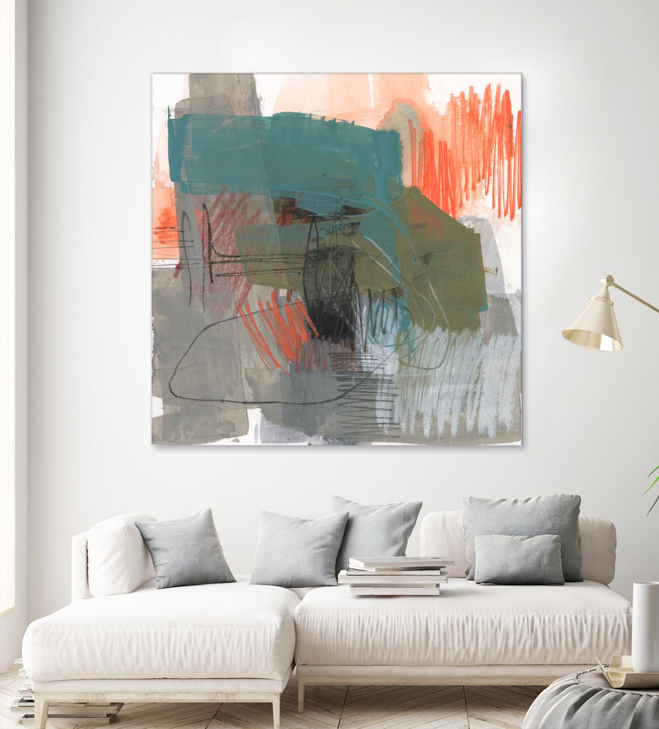 Central Fuse I by Jennifer Goldberger on GIANT ART - orange abstract abstract