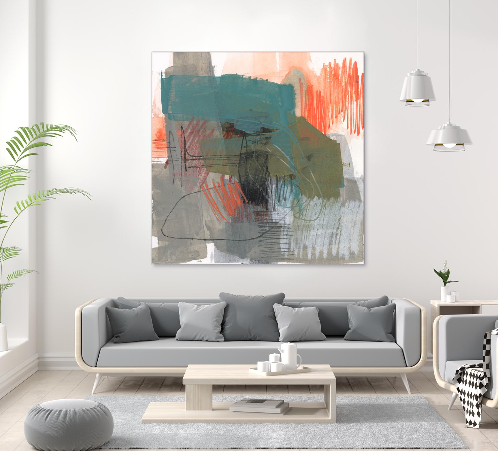 Central Fuse I by Jennifer Goldberger on GIANT ART - orange abstract abstract