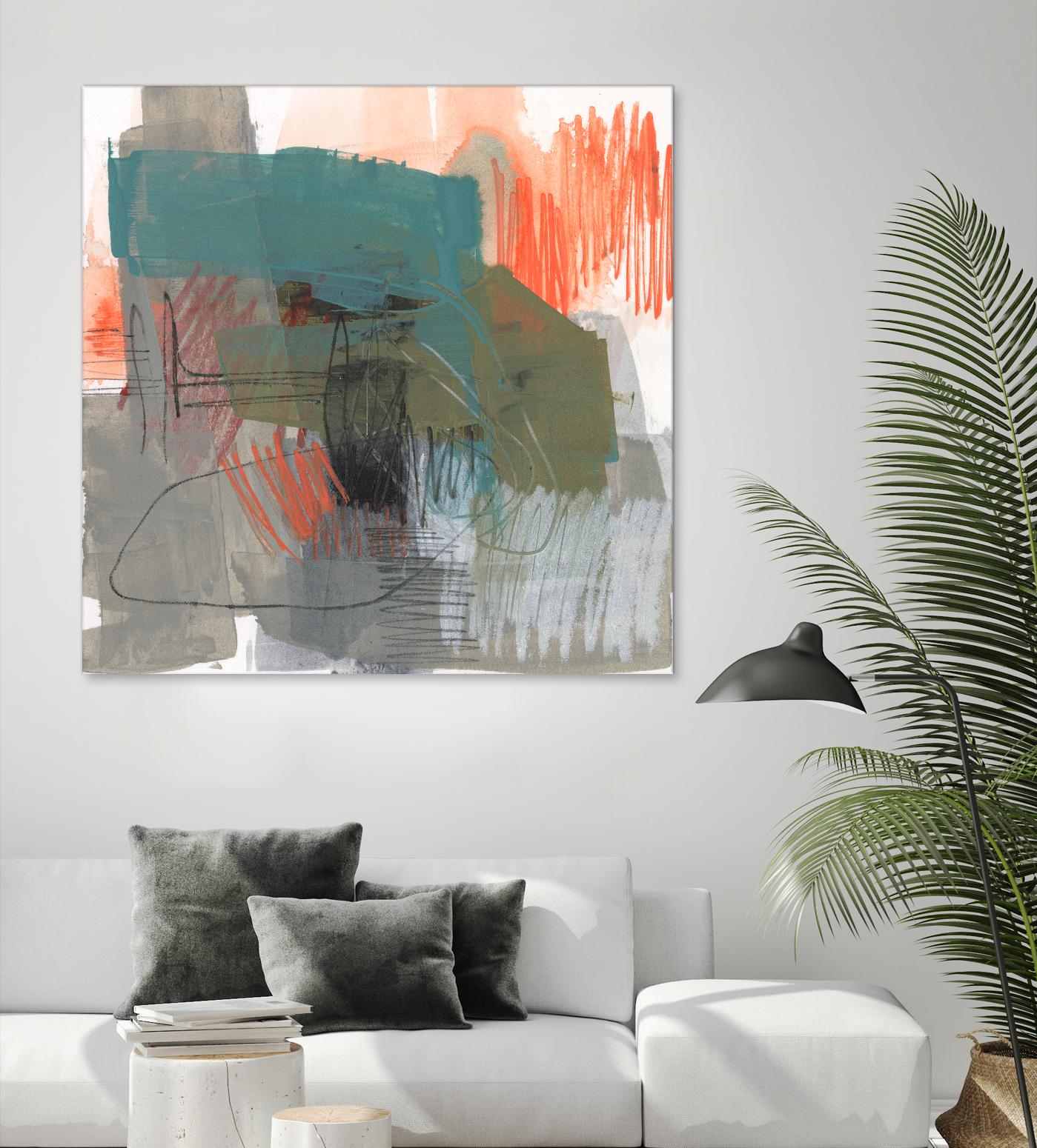 Central Fuse I by Jennifer Goldberger on GIANT ART - orange abstract abstract