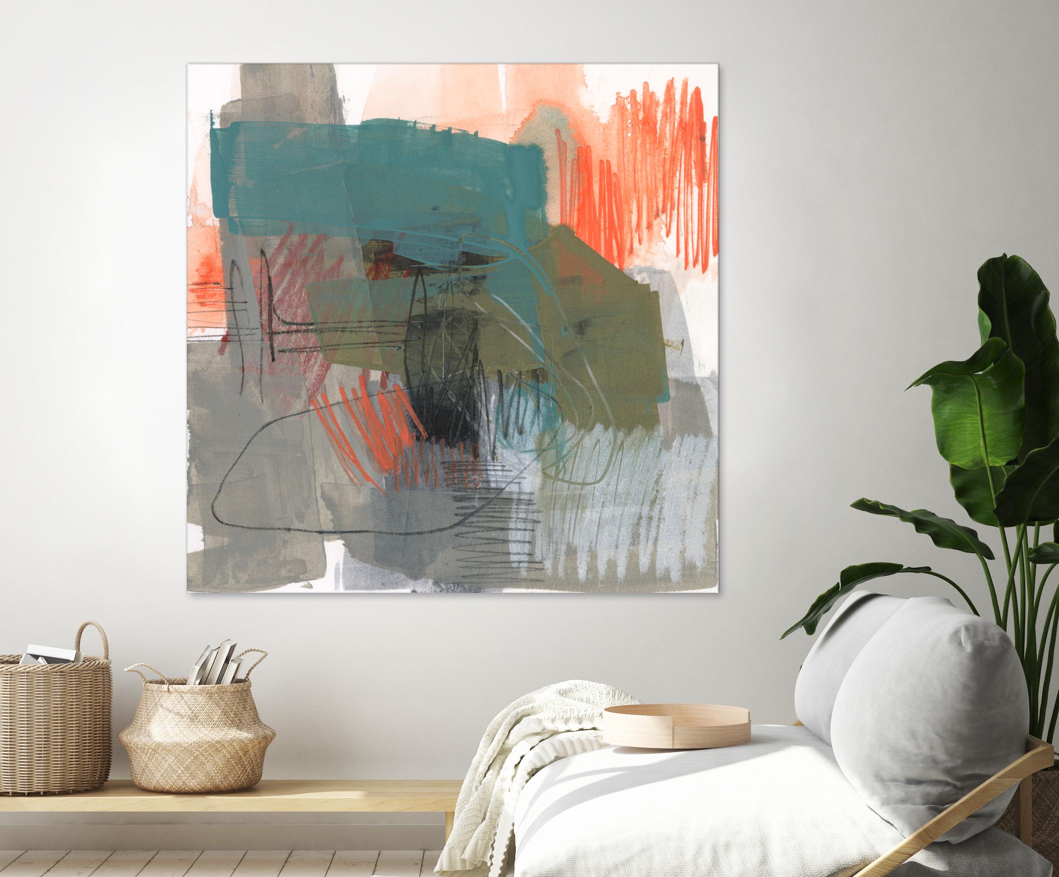 Central Fuse I by Jennifer Goldberger on GIANT ART - orange abstract abstract
