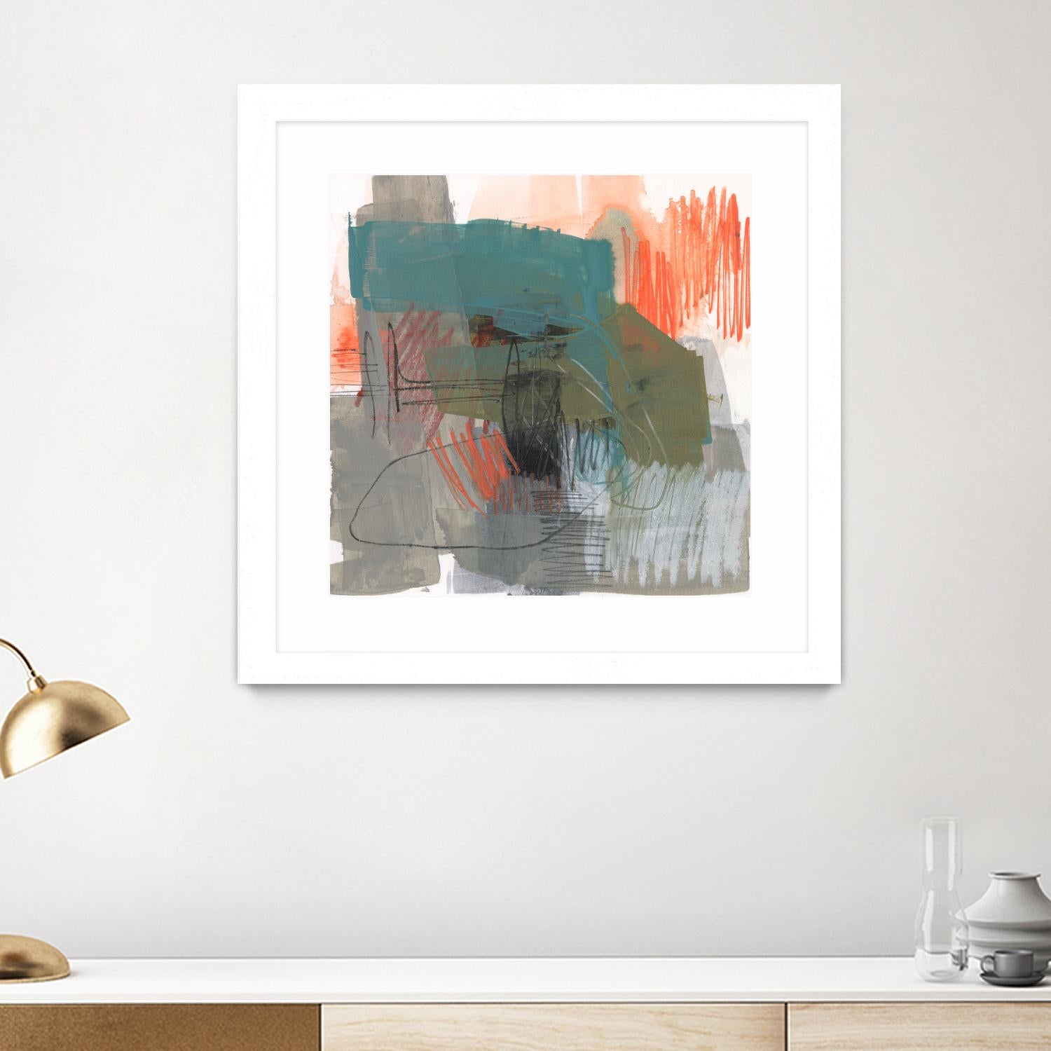 Central Fuse I by Jennifer Goldberger on GIANT ART - orange abstract abstract