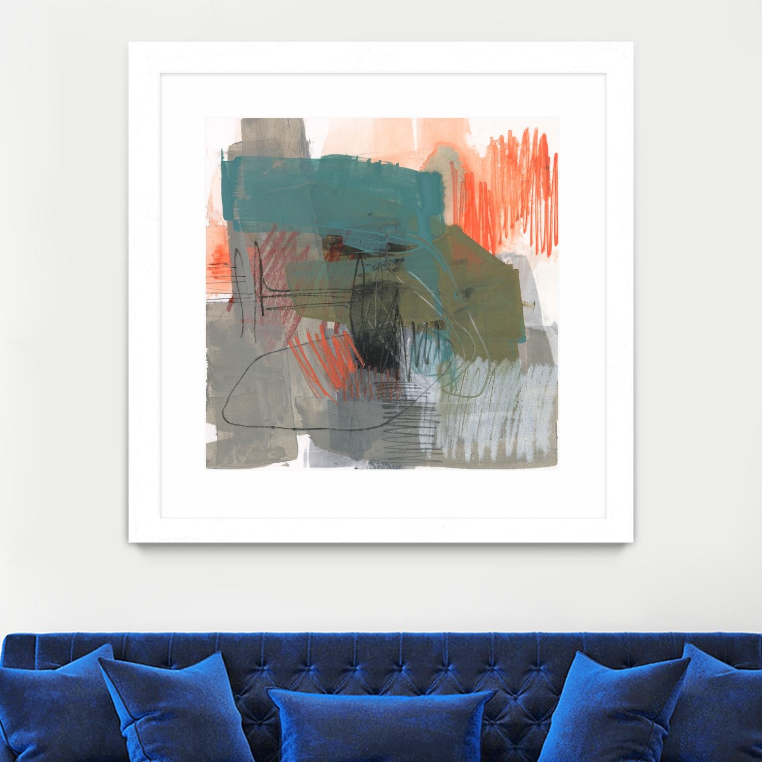 Central Fuse I by Jennifer Goldberger on GIANT ART - orange abstract abstract