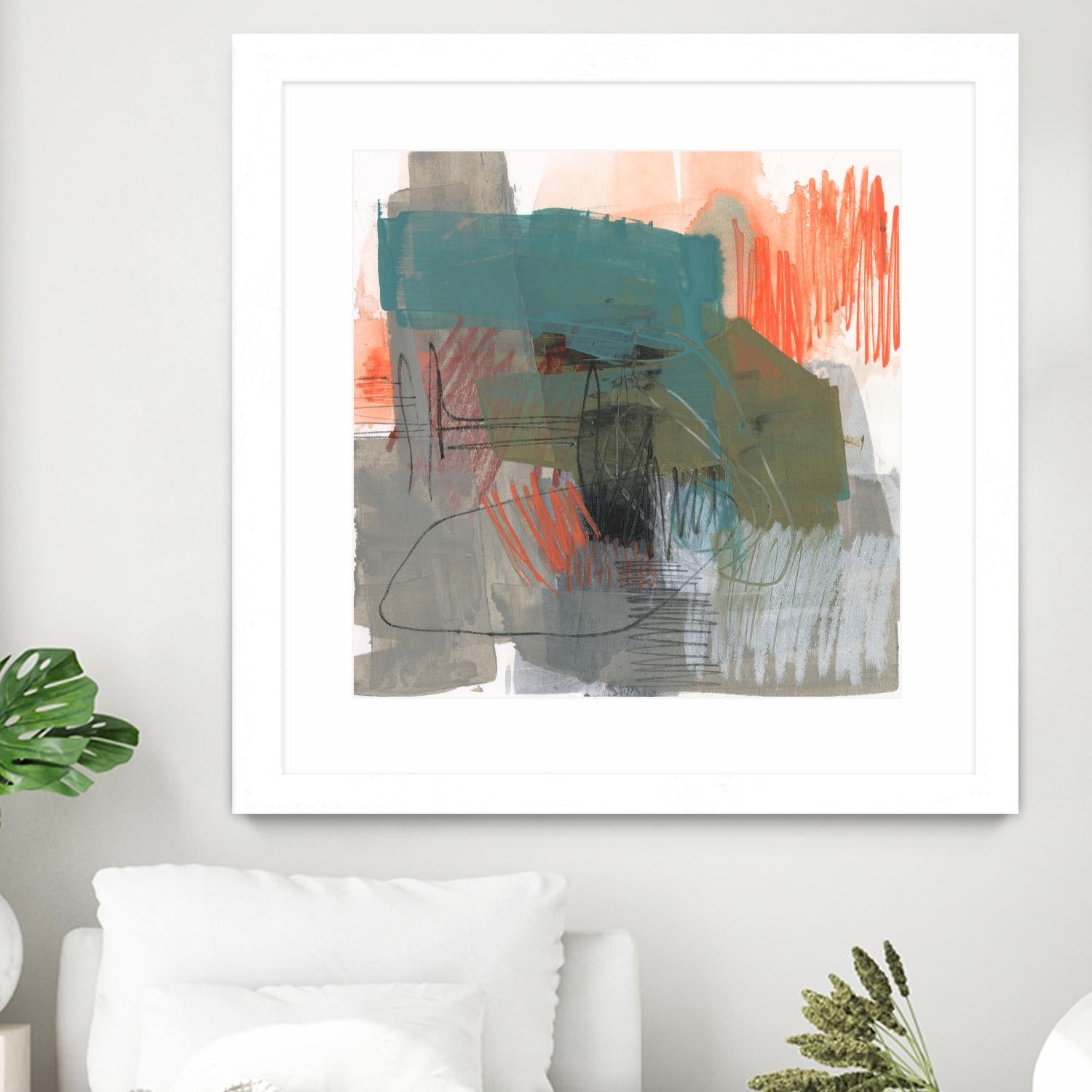 Central Fuse I by Jennifer Goldberger on GIANT ART - orange abstract abstract