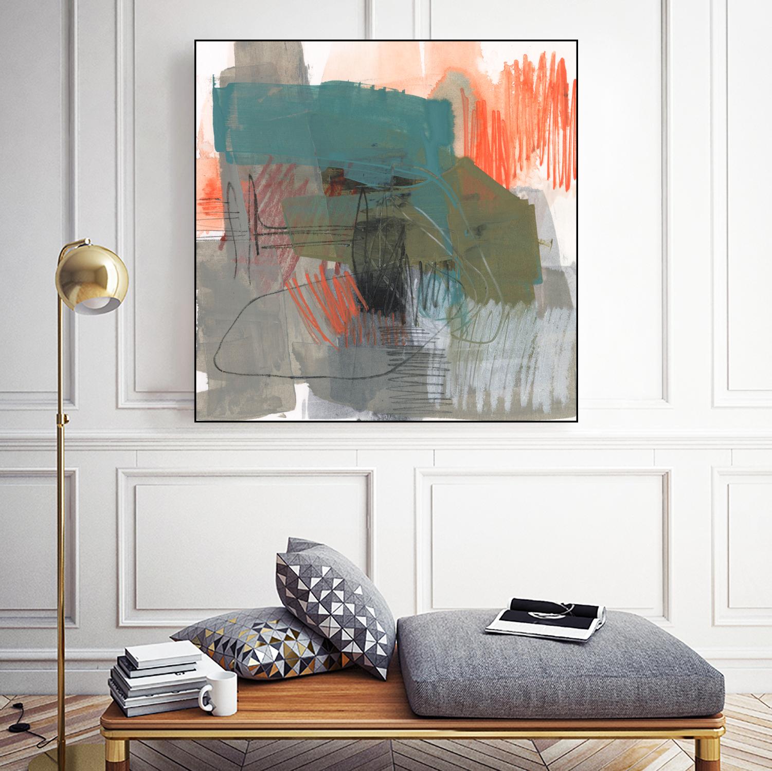 Central Fuse I by Jennifer Goldberger on GIANT ART - orange abstract abstract