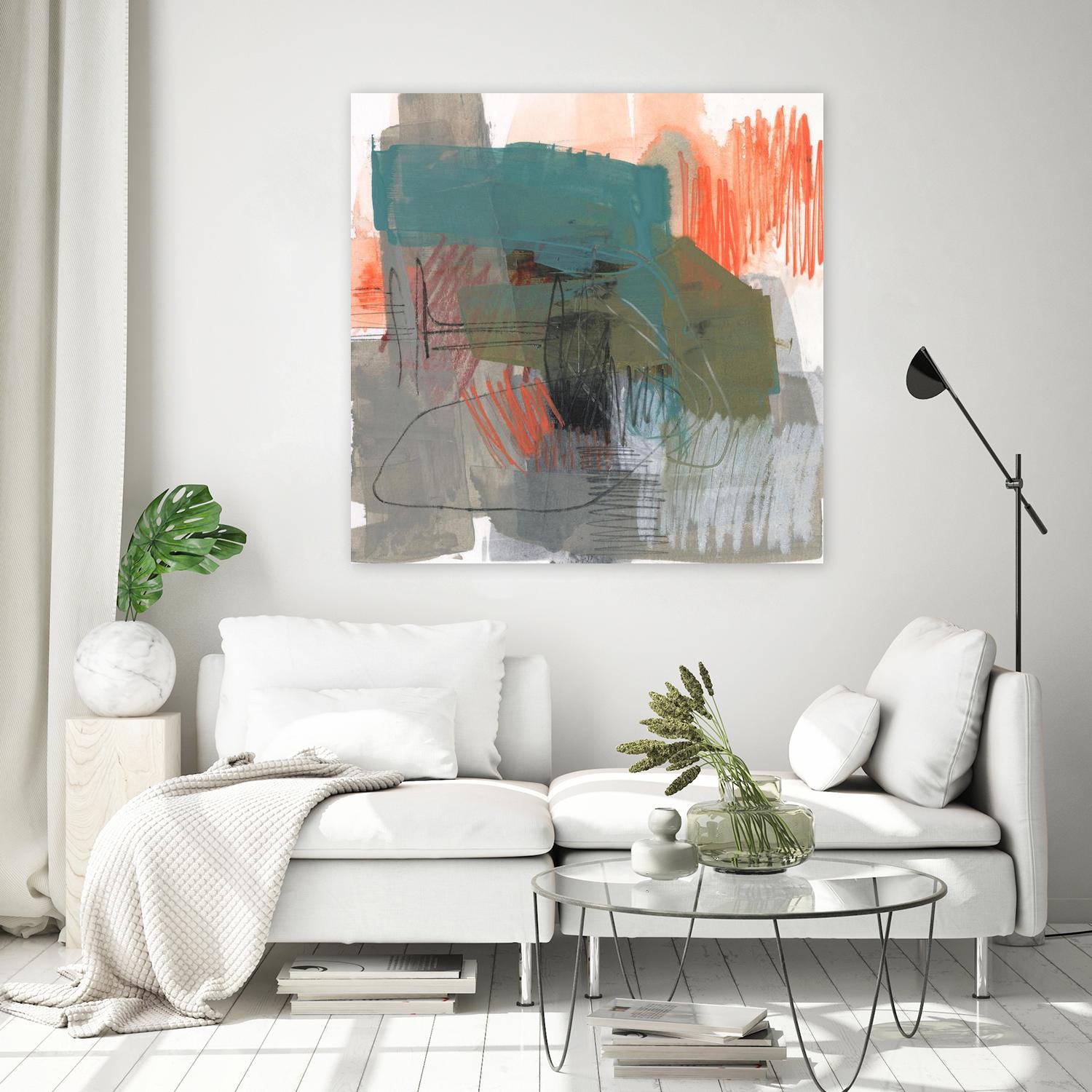 Central Fuse I by Jennifer Goldberger on GIANT ART - orange abstract abstract