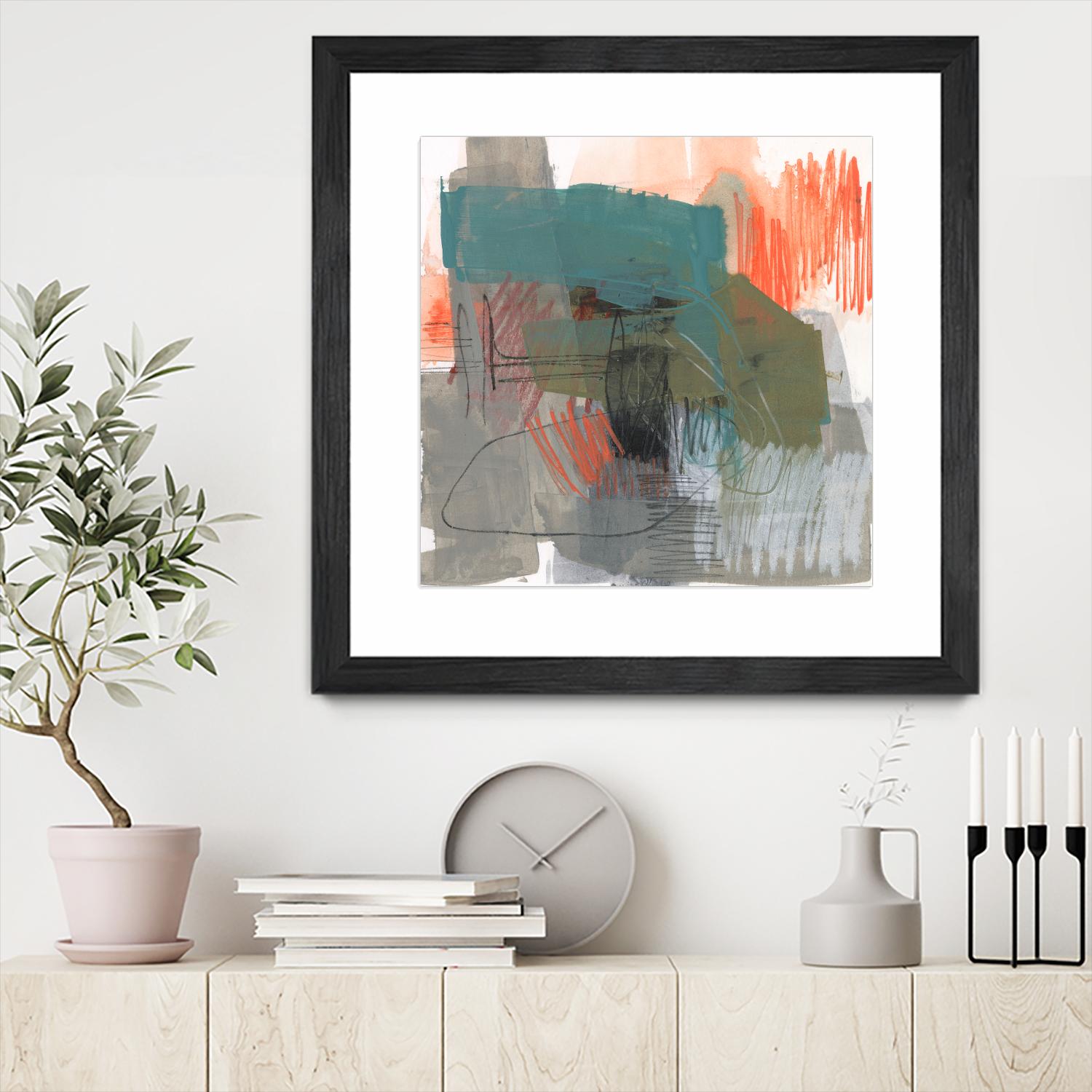 Central Fuse I by Jennifer Goldberger on GIANT ART - orange abstract abstract