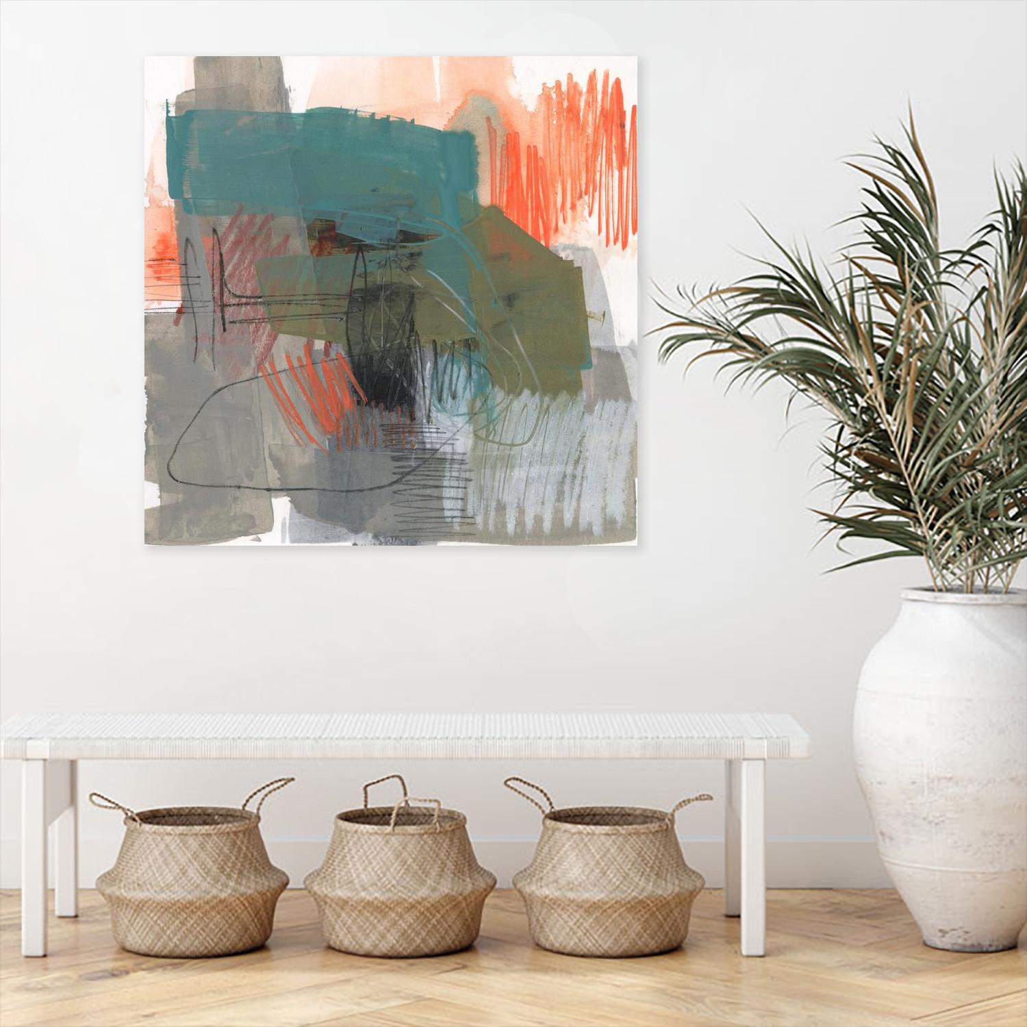 Central Fuse I by Jennifer Goldberger on GIANT ART - orange abstract abstract