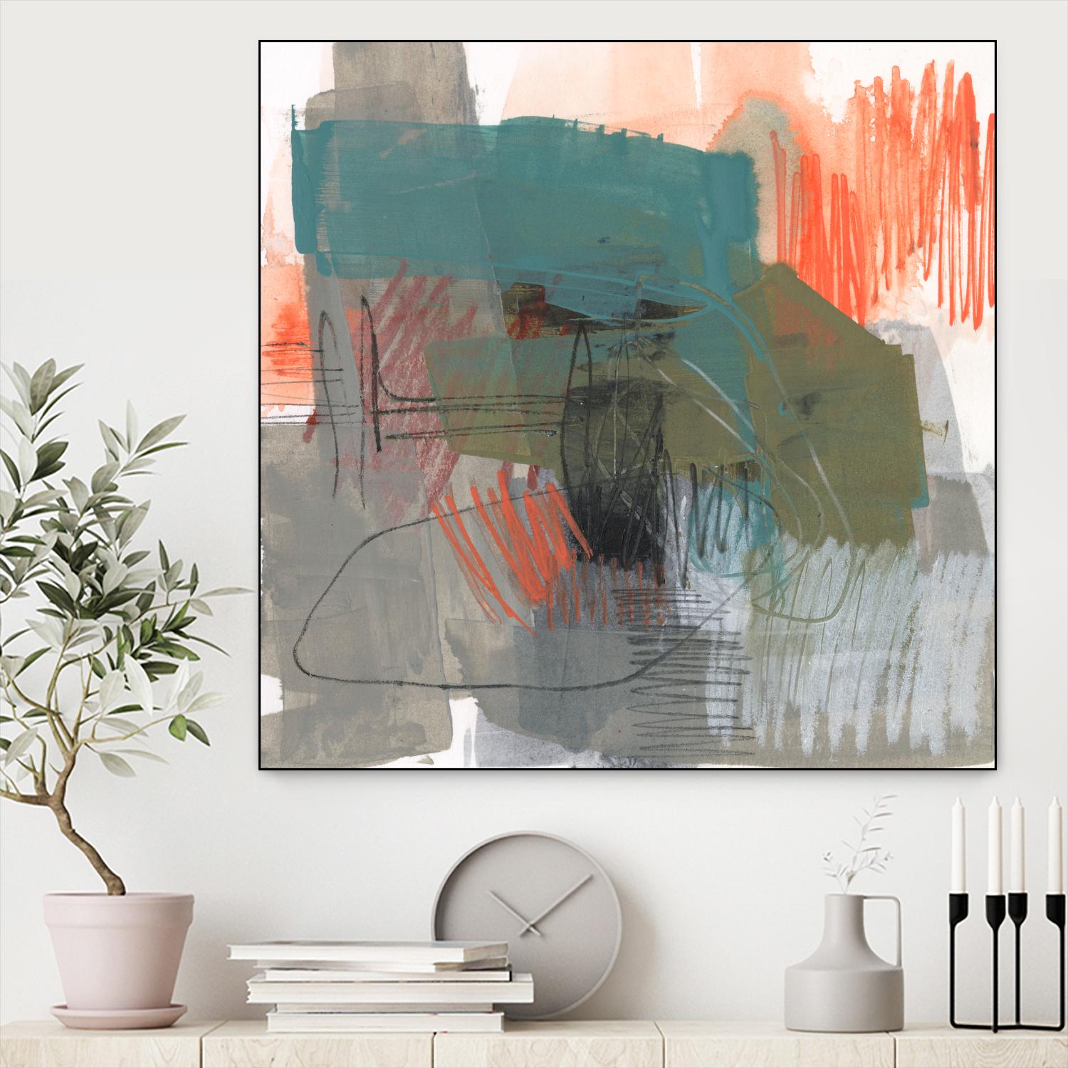 Central Fuse I by Jennifer Goldberger on GIANT ART - orange abstract abstract