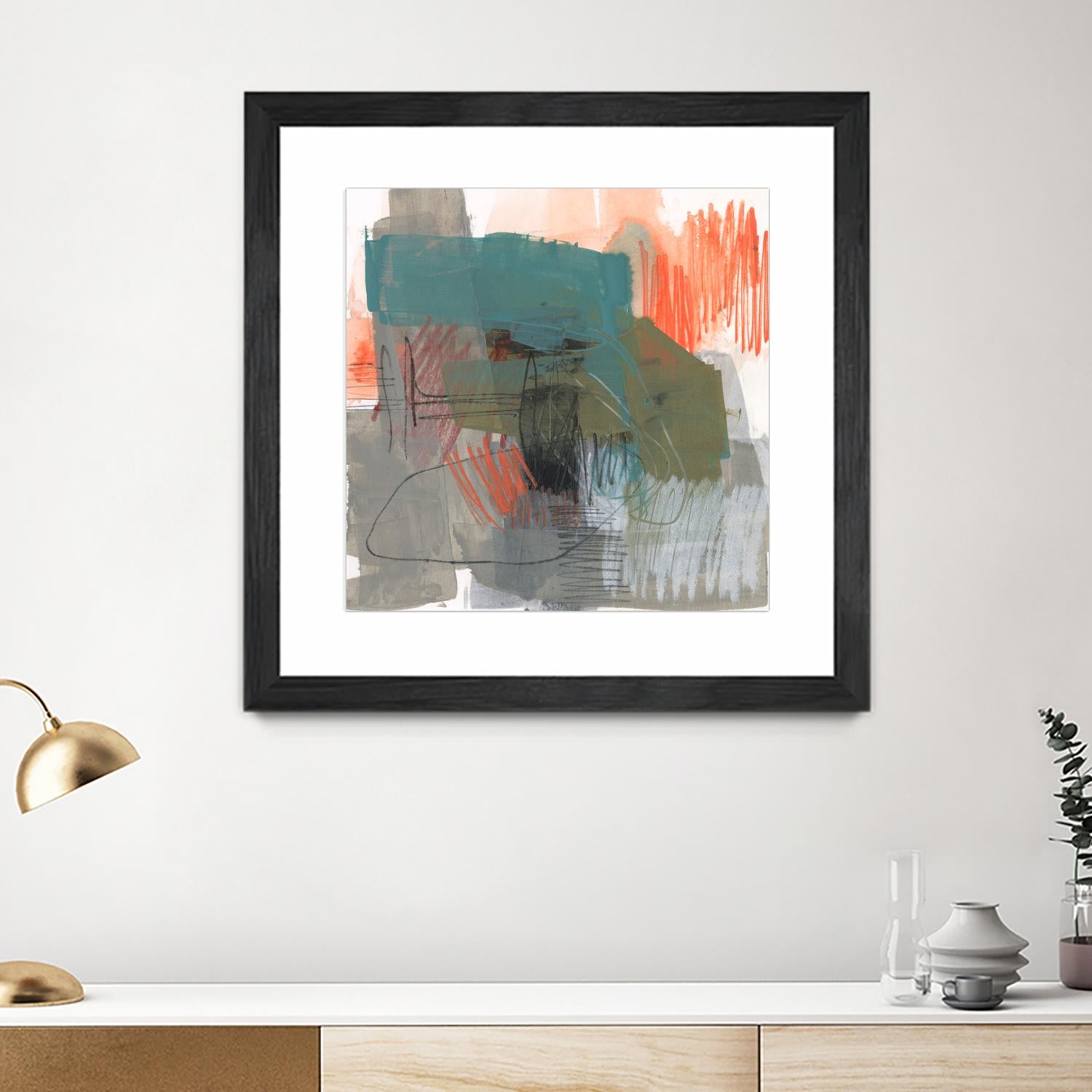 Central Fuse I by Jennifer Goldberger on GIANT ART - orange abstract abstract