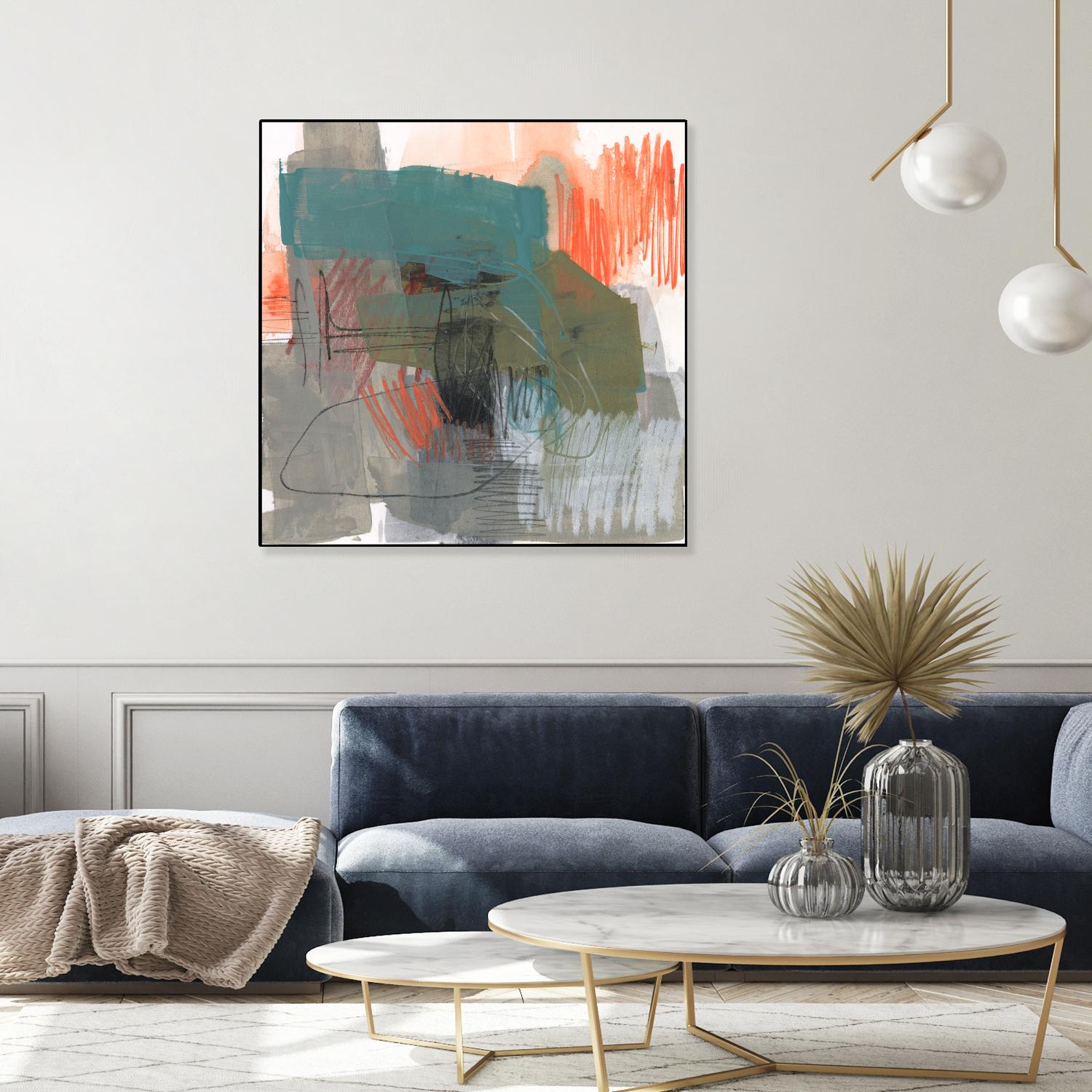 Central Fuse I by Jennifer Goldberger on GIANT ART - orange abstract abstract