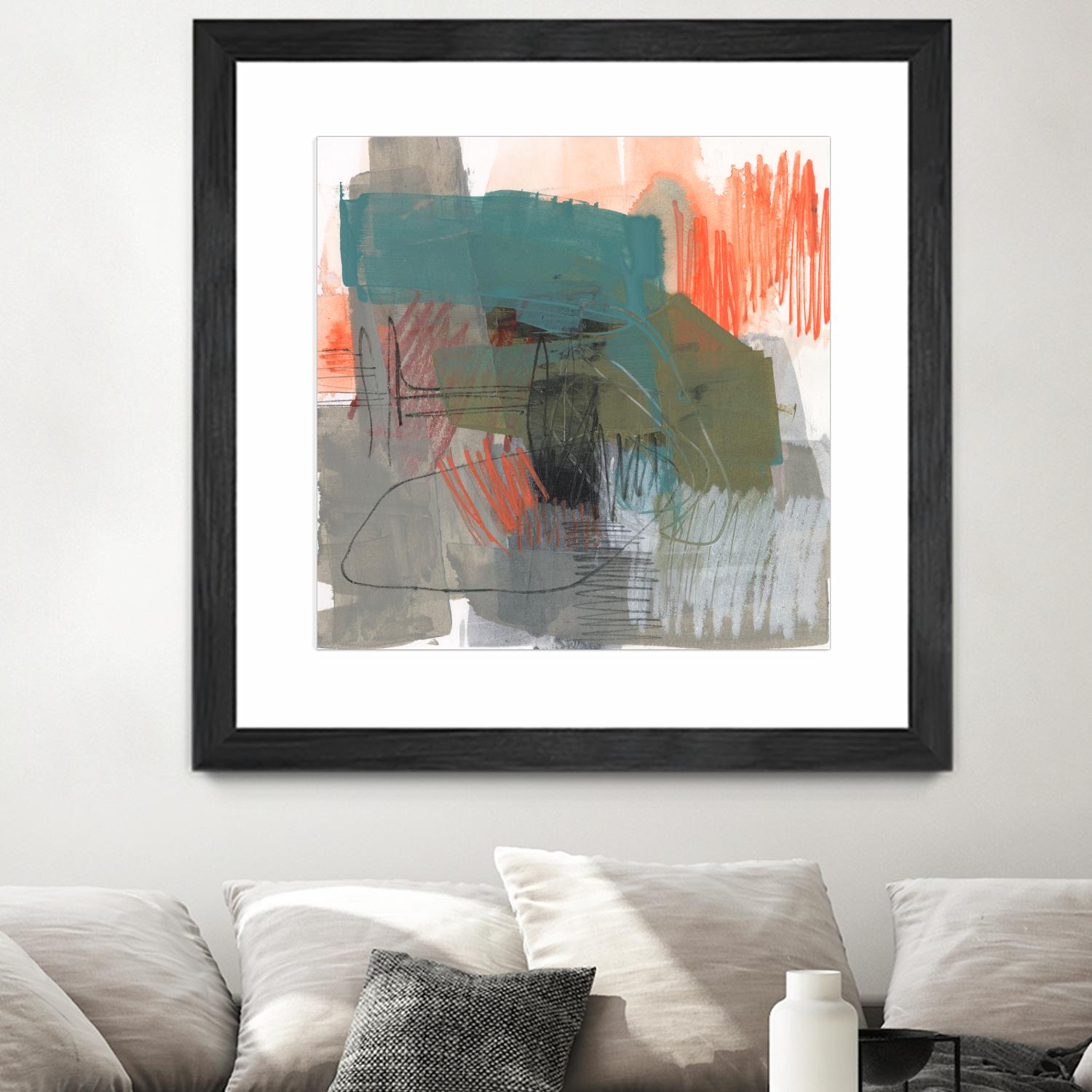 Central Fuse I by Jennifer Goldberger on GIANT ART - orange abstract abstract
