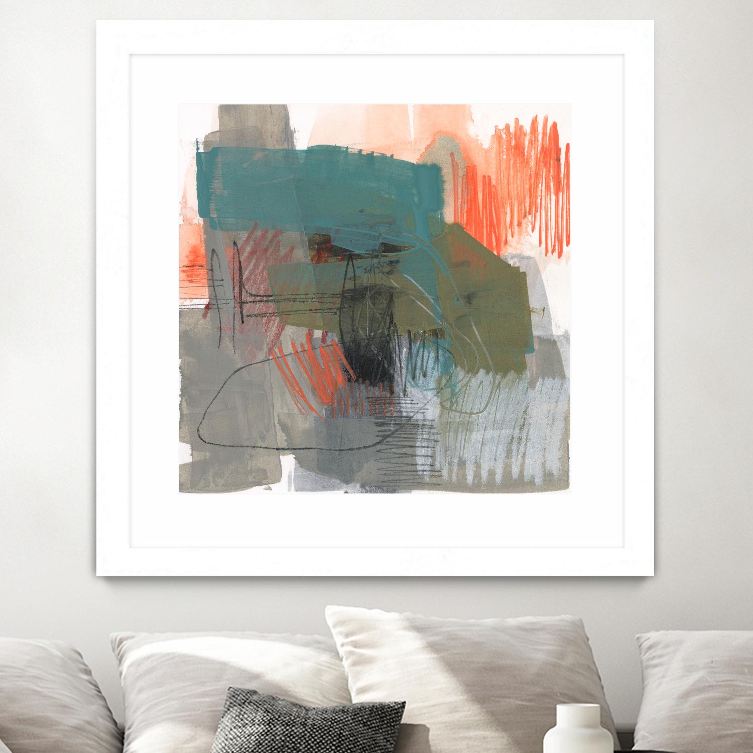 Central Fuse I by Jennifer Goldberger on GIANT ART - orange abstract abstract