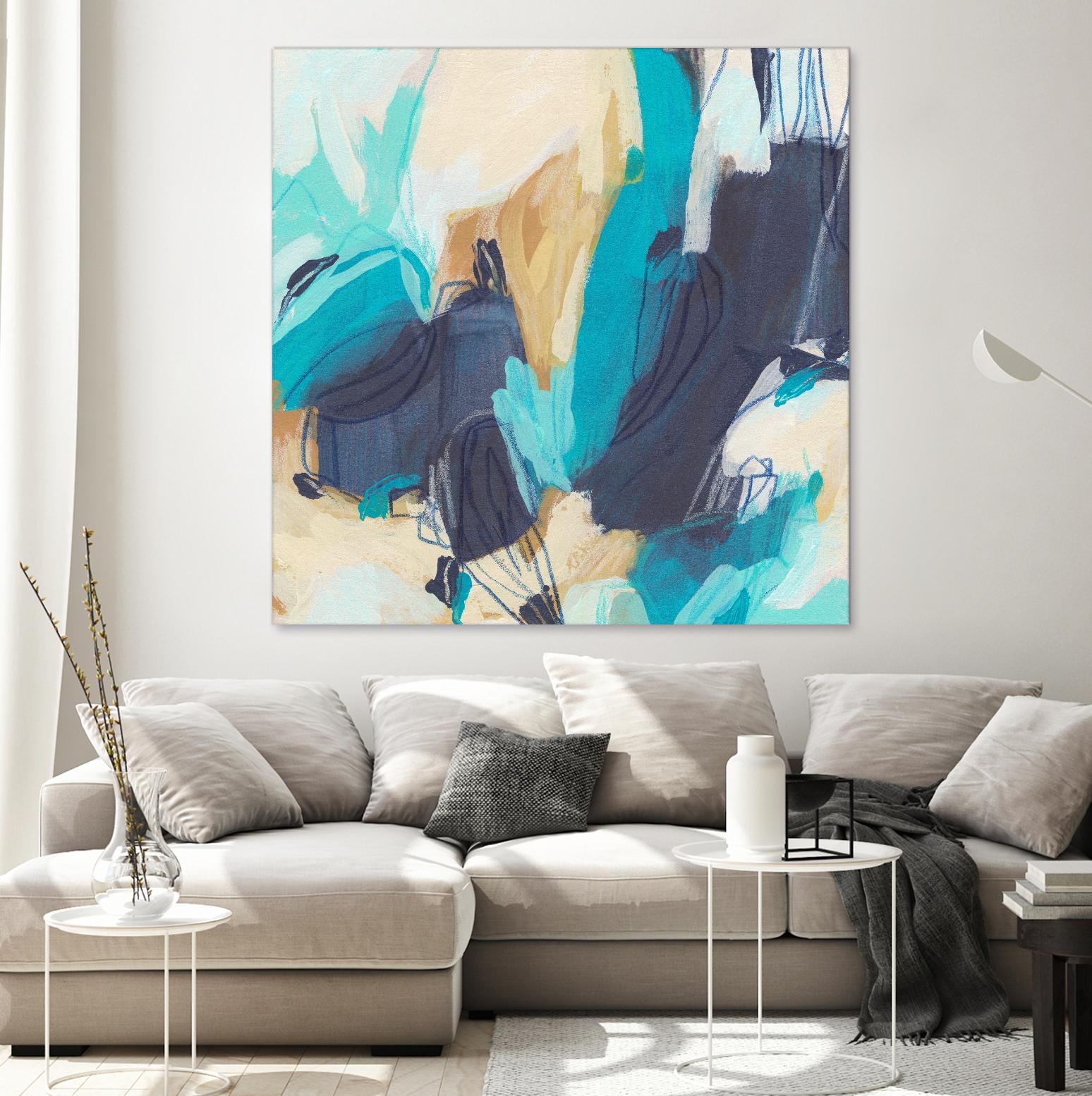 Blue Hive II by June Vess on GIANT ART - beige abstract abstract