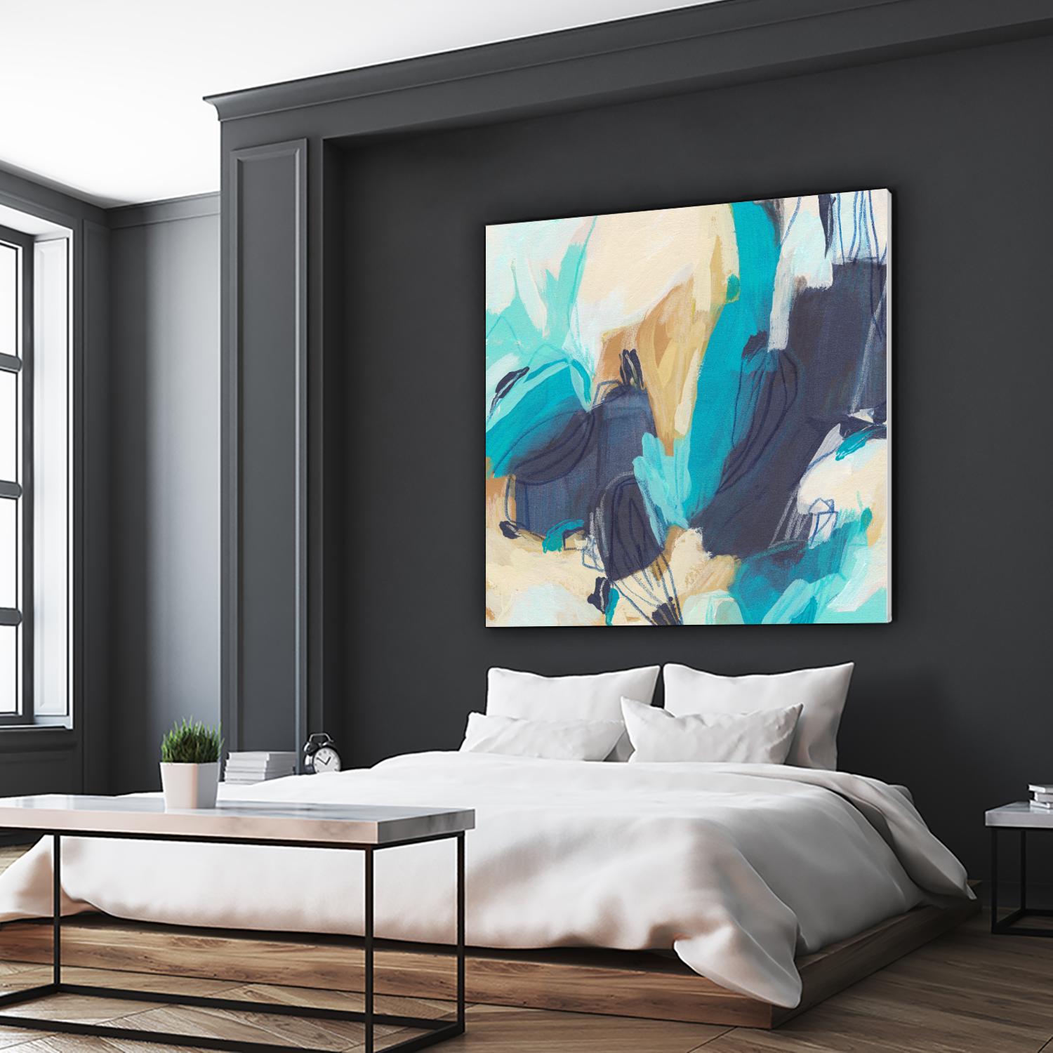 Blue Hive II by June Vess on GIANT ART - beige abstract abstract