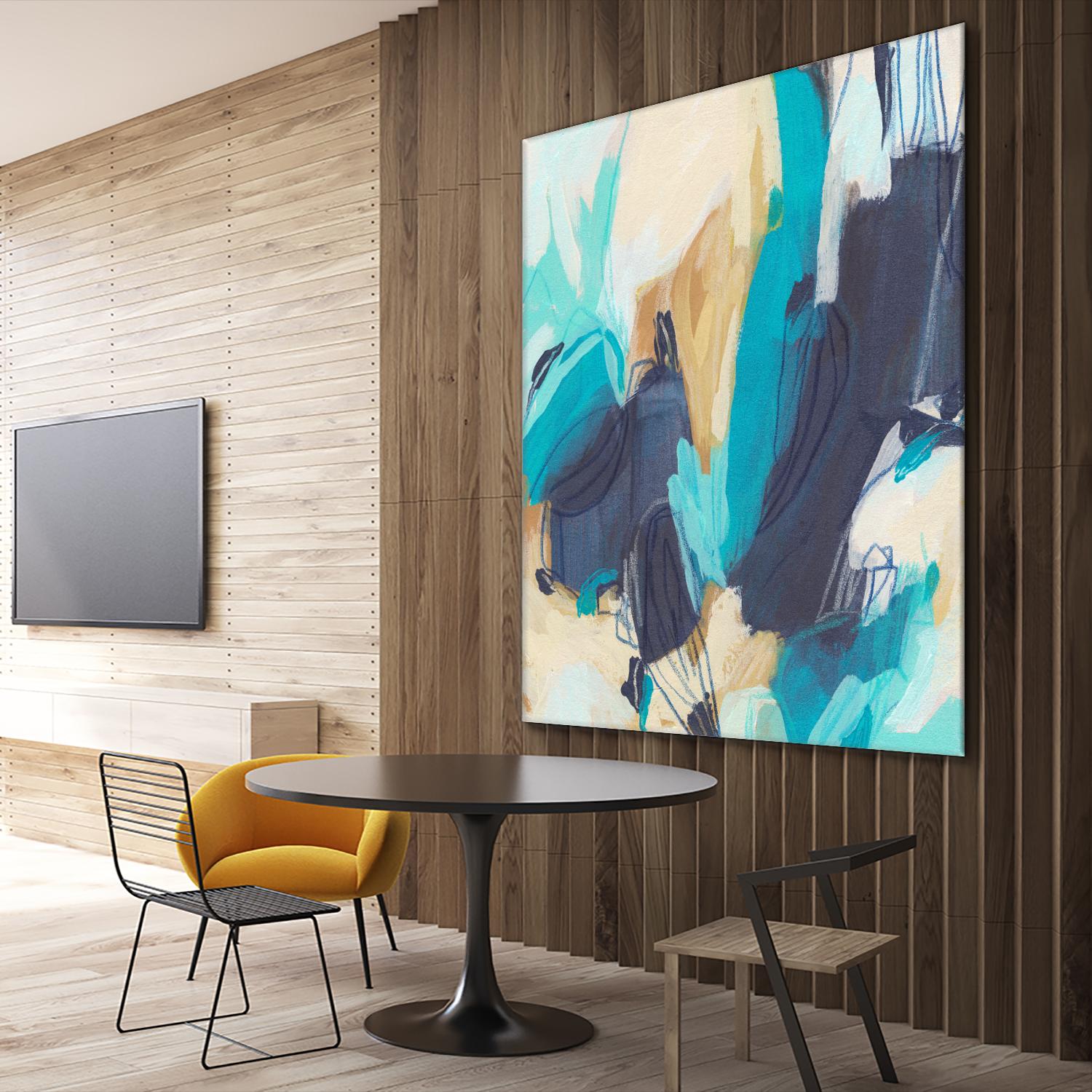 Blue Hive II by June Vess on GIANT ART - beige abstract abstract