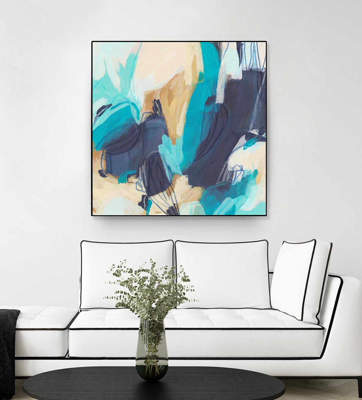 Blue Hive II by June Vess on GIANT ART - beige abstract abstract