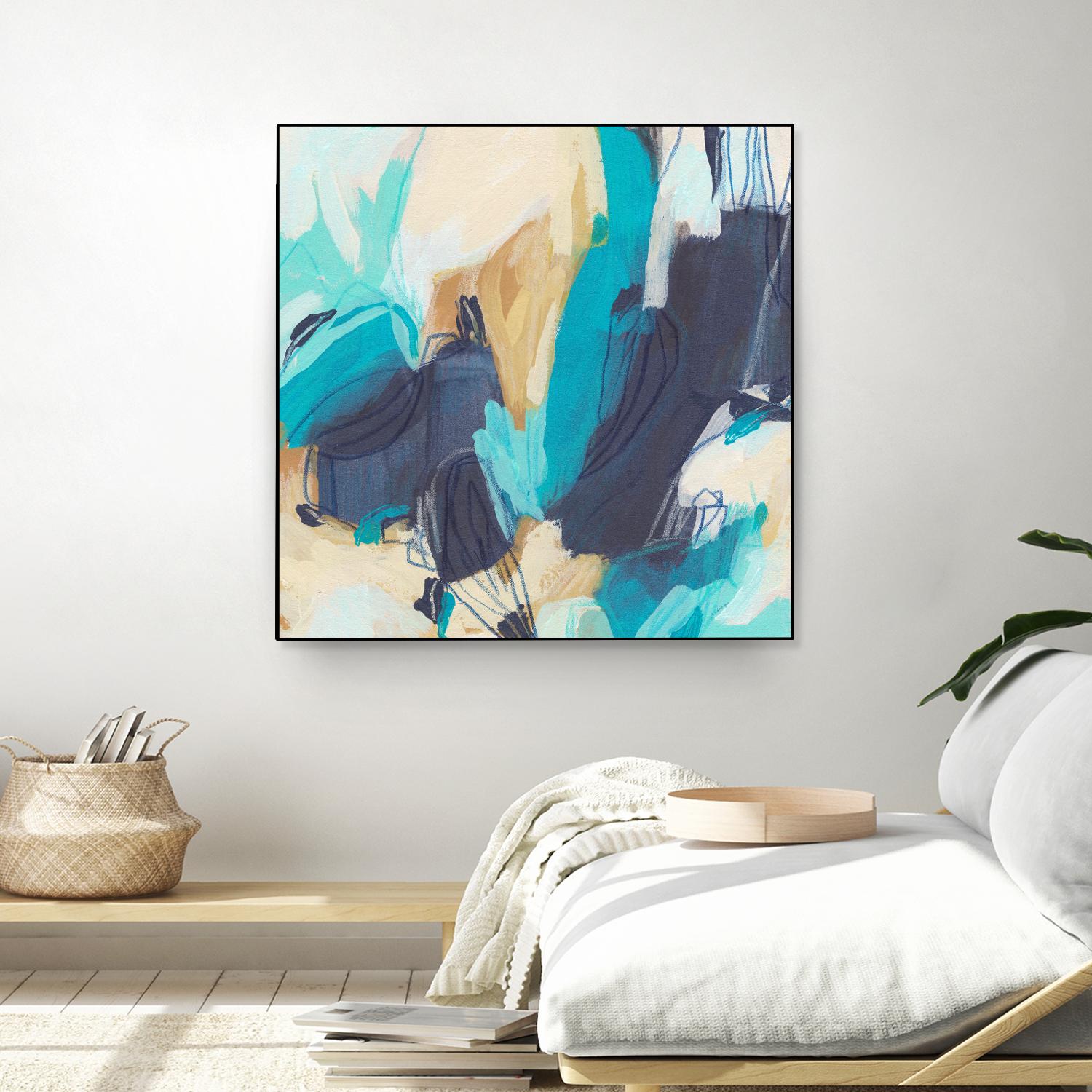 Blue Hive II by June Vess on GIANT ART - beige abstract abstract