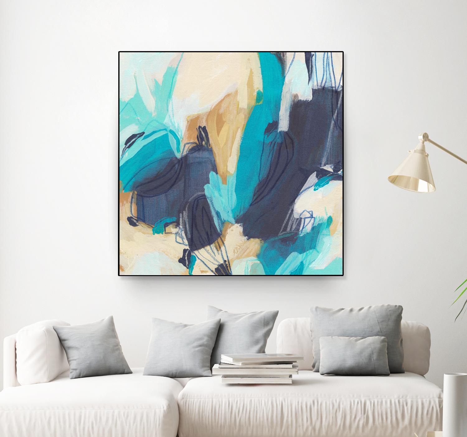 Blue Hive II by June Vess on GIANT ART - beige abstract abstract