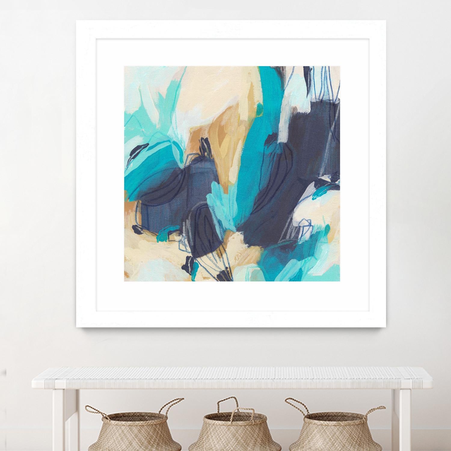 Blue Hive II by June Vess on GIANT ART - beige abstract abstract