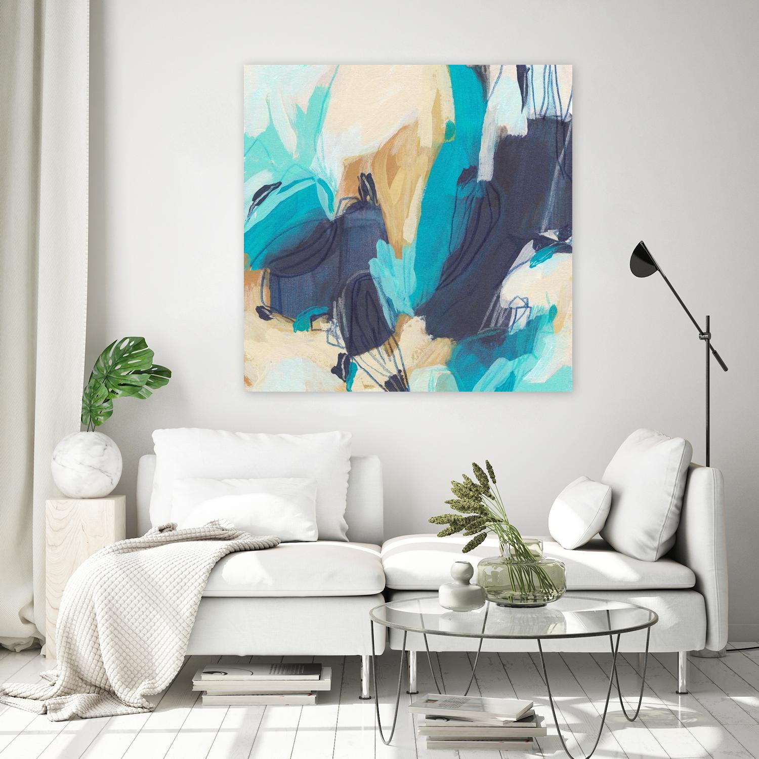 Blue Hive II by June Vess on GIANT ART - beige abstract abstract