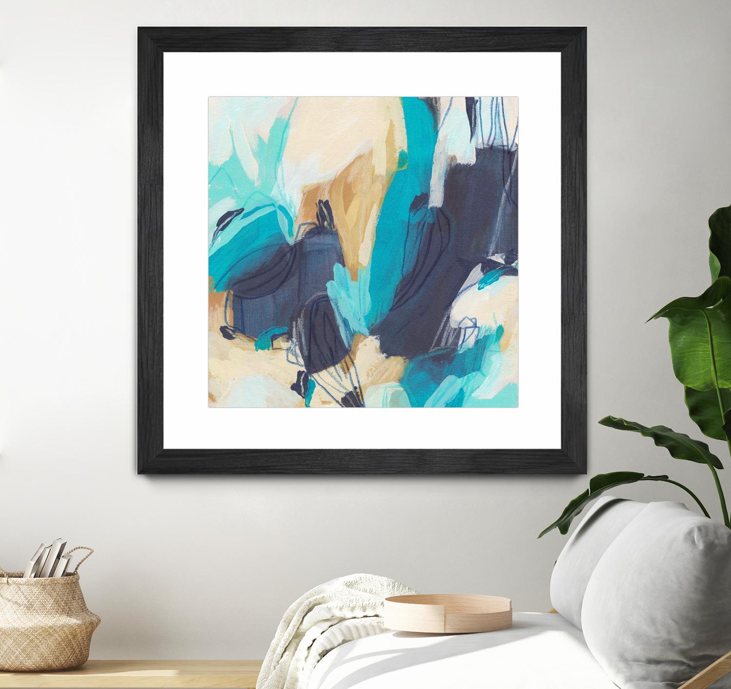 Blue Hive II by June Vess on GIANT ART - beige abstract abstract