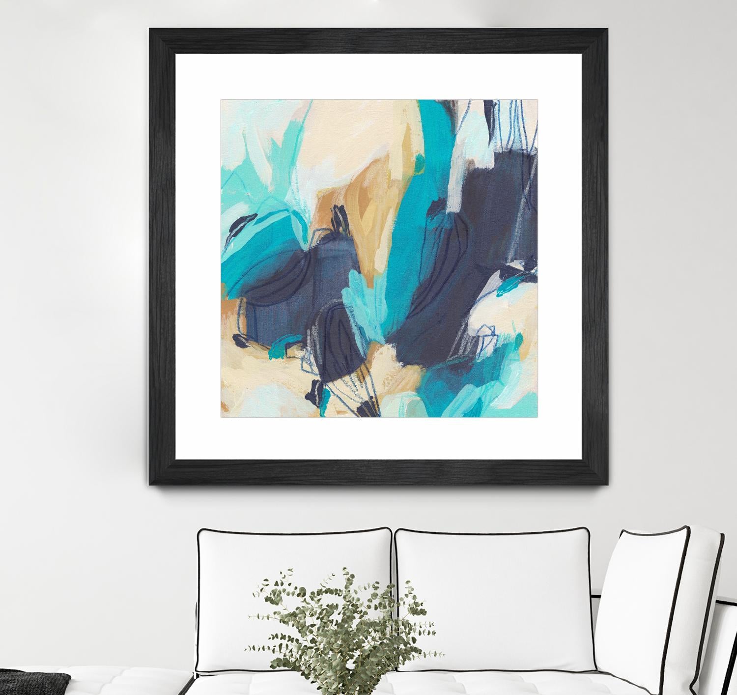 Blue Hive II by June Vess on GIANT ART - beige abstract abstract