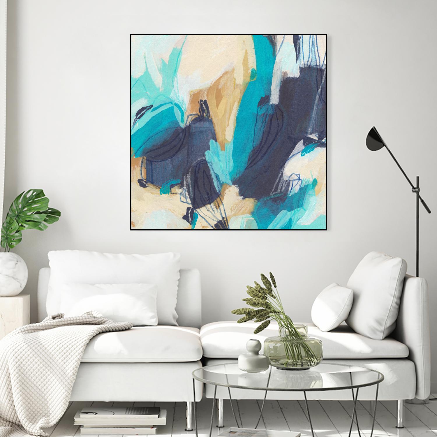 Blue Hive II by June Vess on GIANT ART - beige abstract abstract