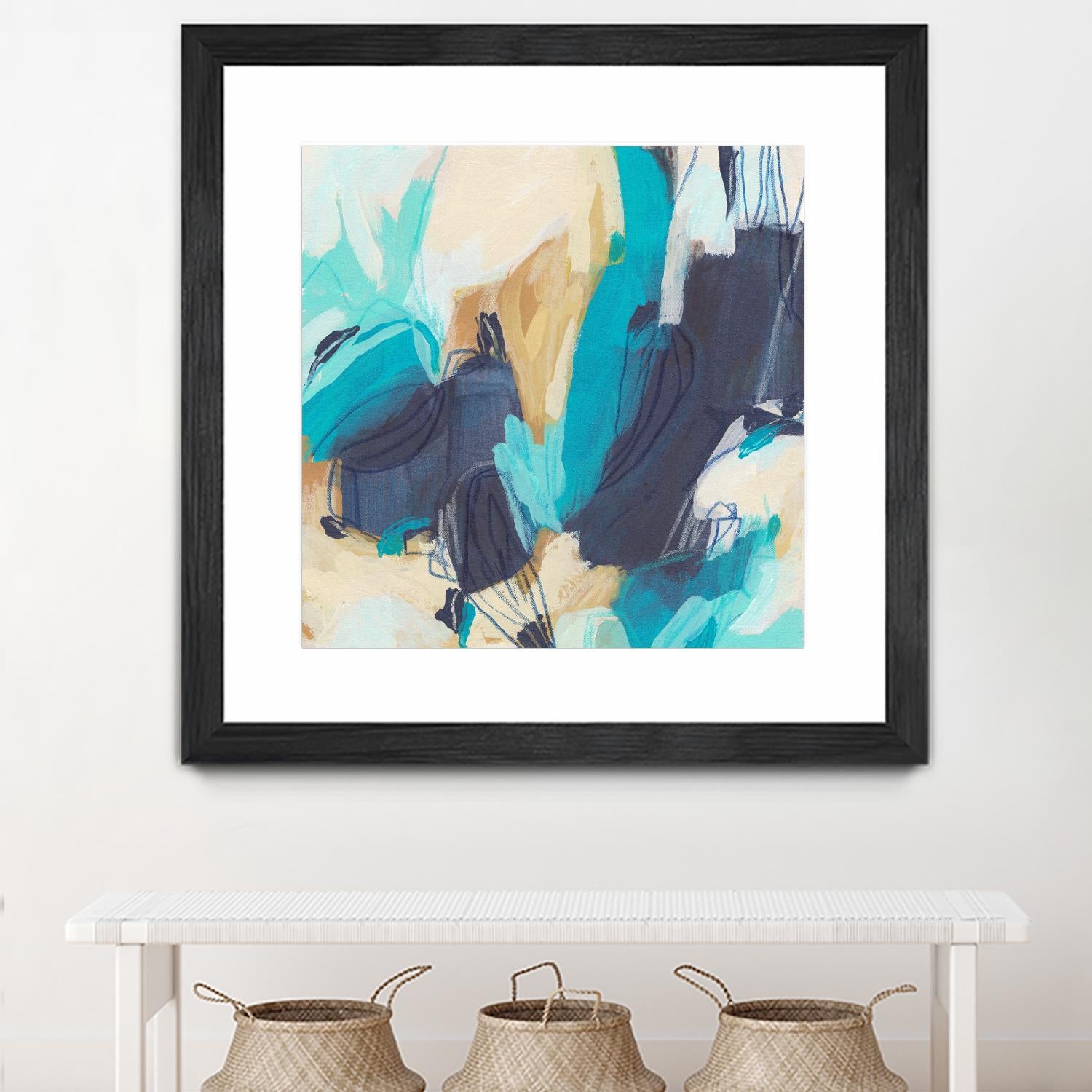 Blue Hive II by June Vess on GIANT ART - beige abstract abstract