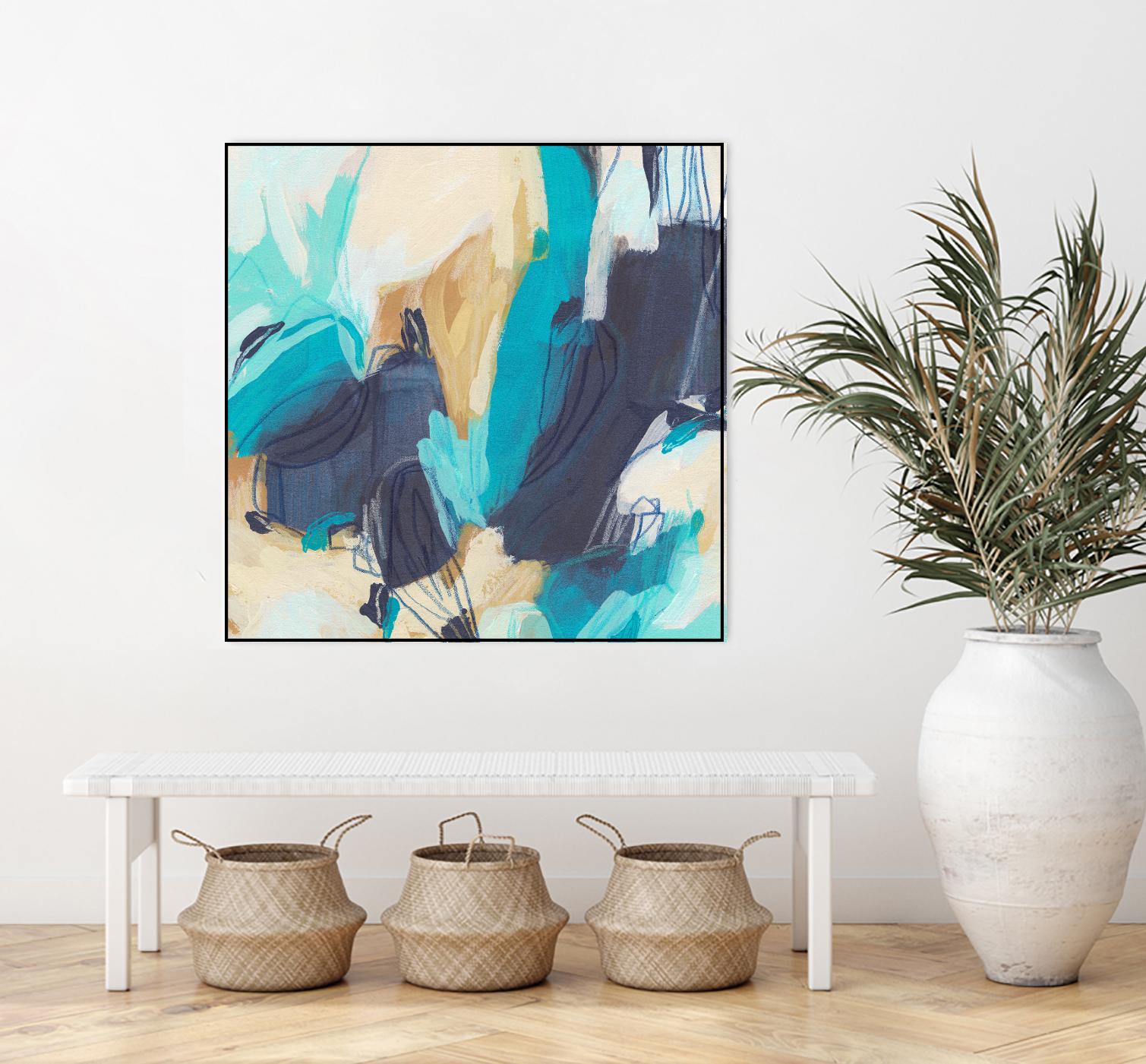 Blue Hive II by June Vess on GIANT ART - beige abstract abstract