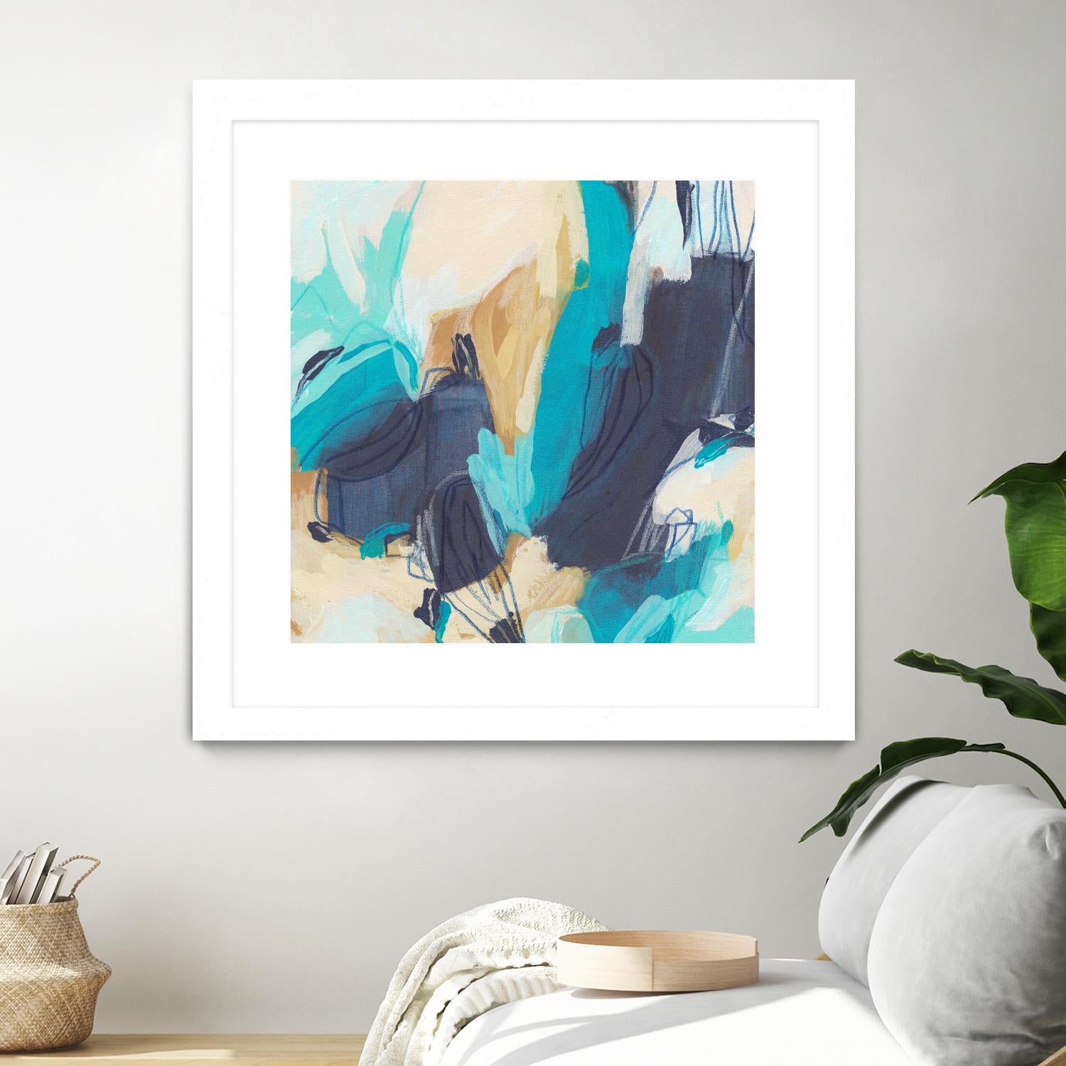 Blue Hive II by June Vess on GIANT ART - beige abstract abstract