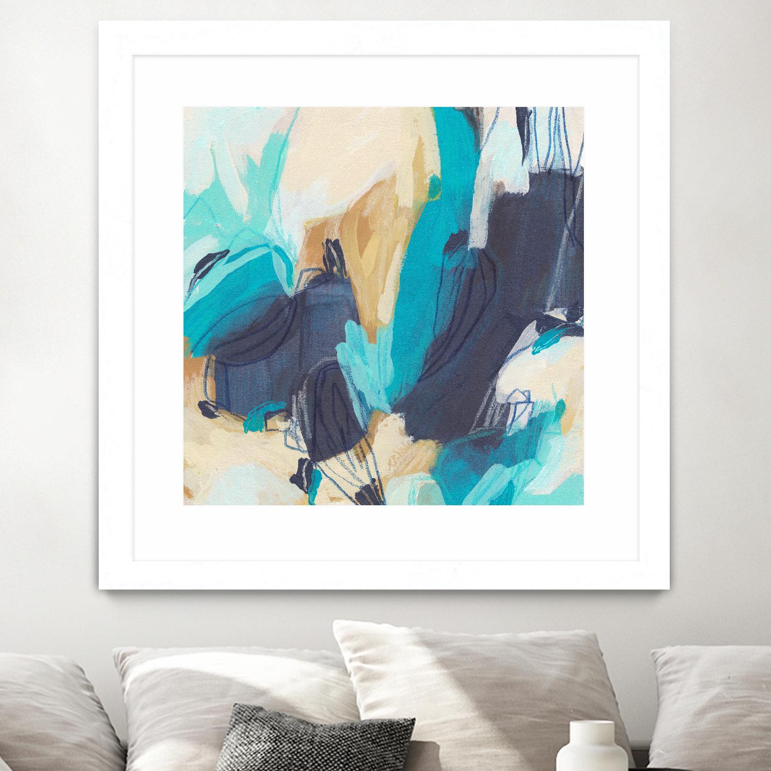 Blue Hive II by June Vess on GIANT ART - beige abstract abstract