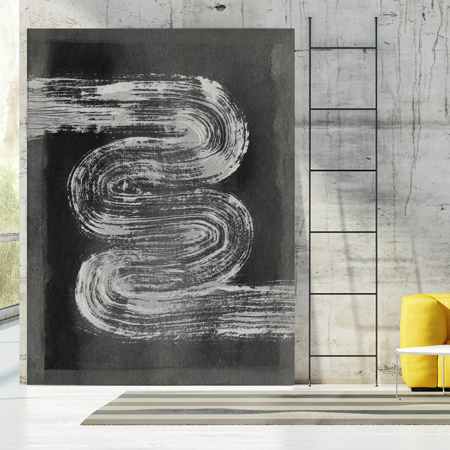 Grey Linear Path I by Jennifer Goldberger on GIANT ART - black abstract abstract