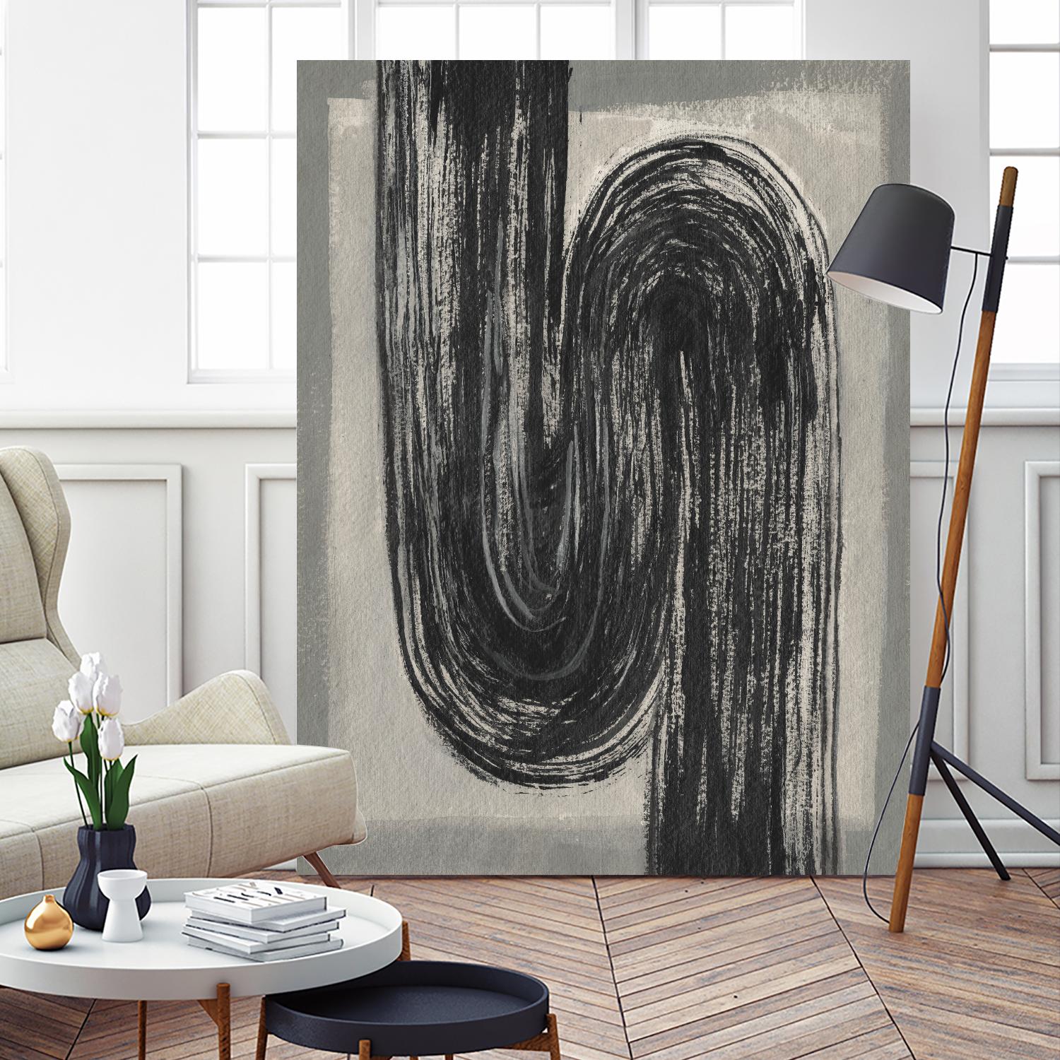 Grey Linear Path II by Jennifer Goldberger on GIANT ART - beige abstract abstract