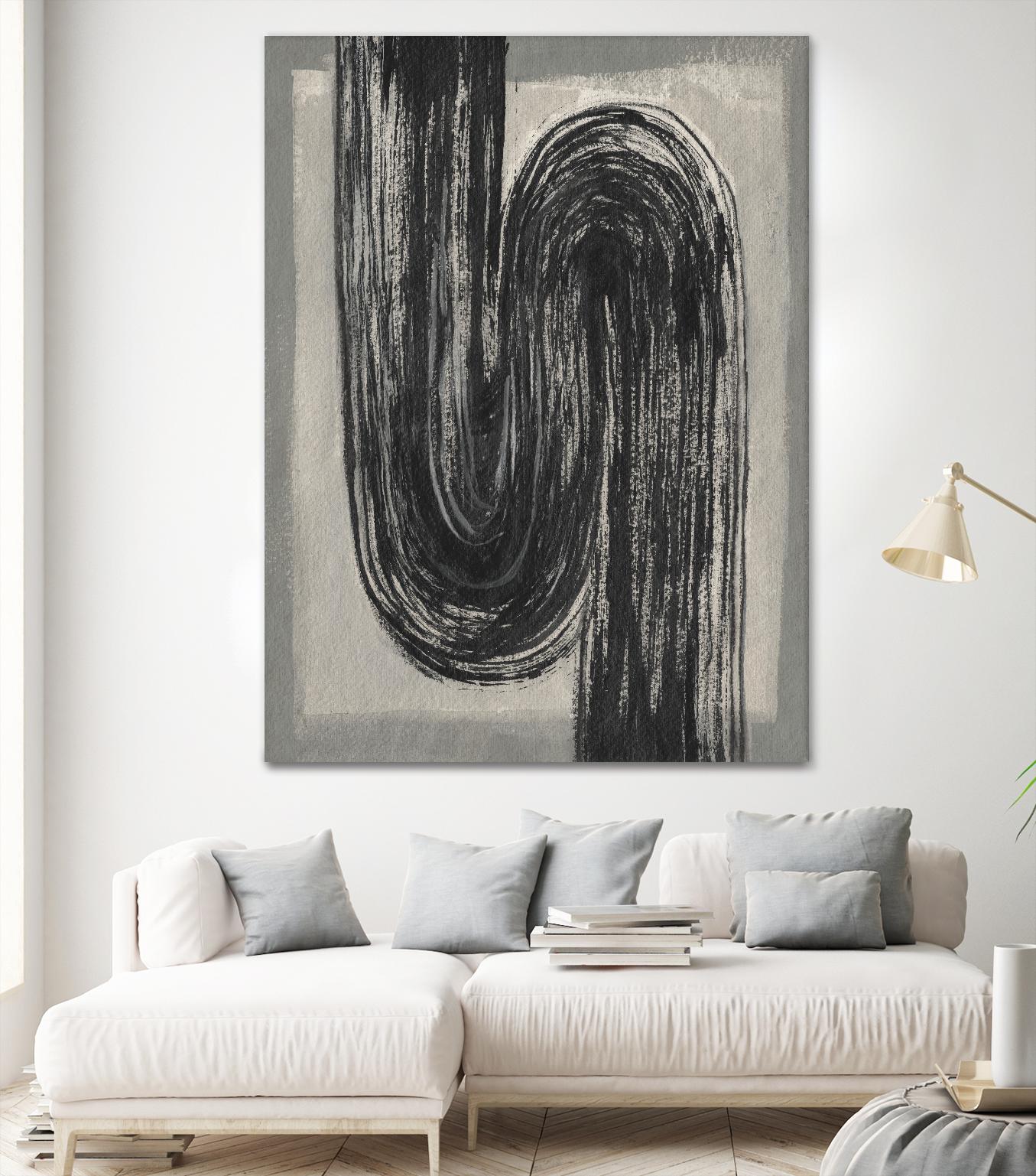 Grey Linear Path II by Jennifer Goldberger on GIANT ART - beige abstract abstract