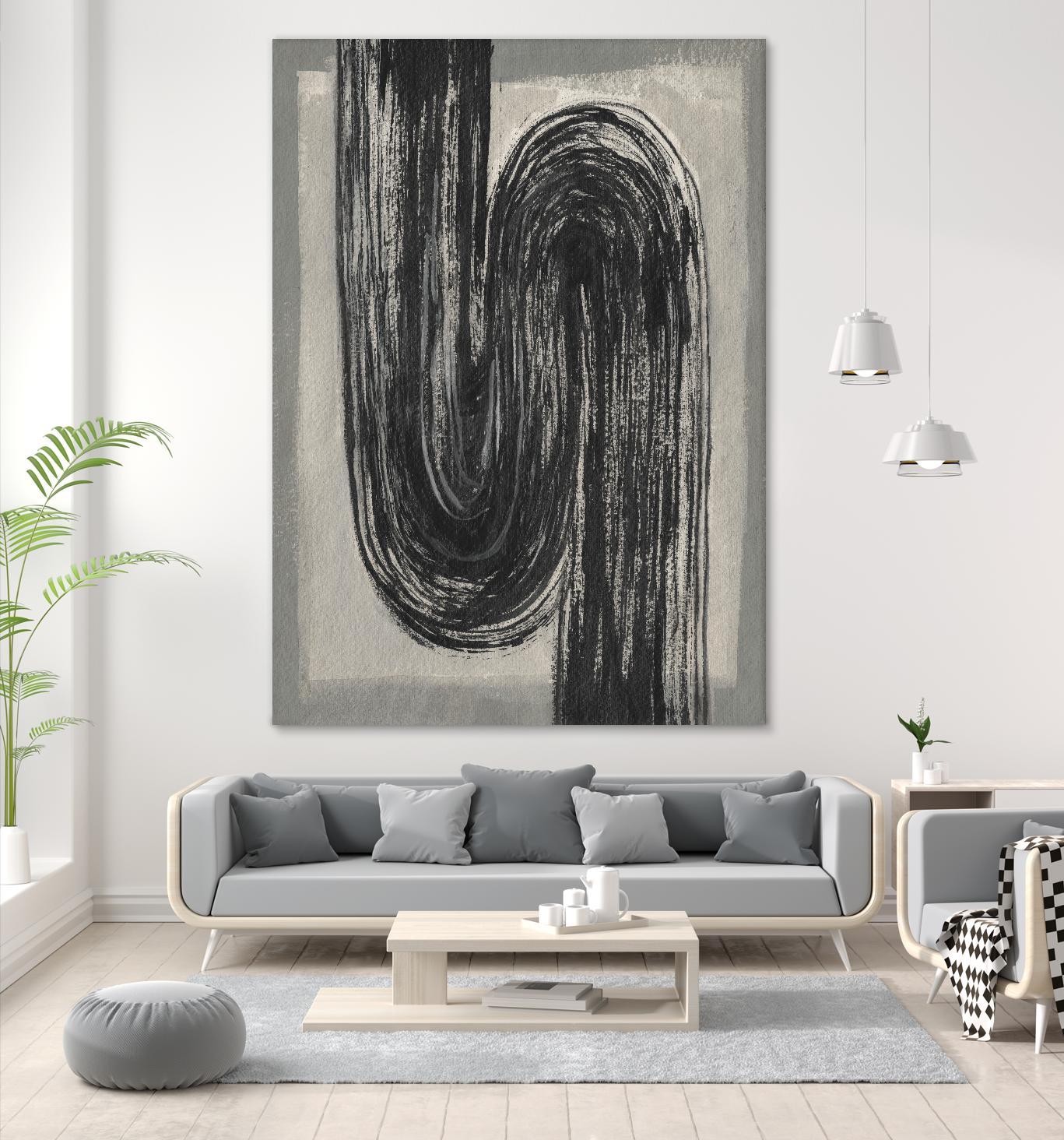 Grey Linear Path II by Jennifer Goldberger on GIANT ART - beige abstract abstract