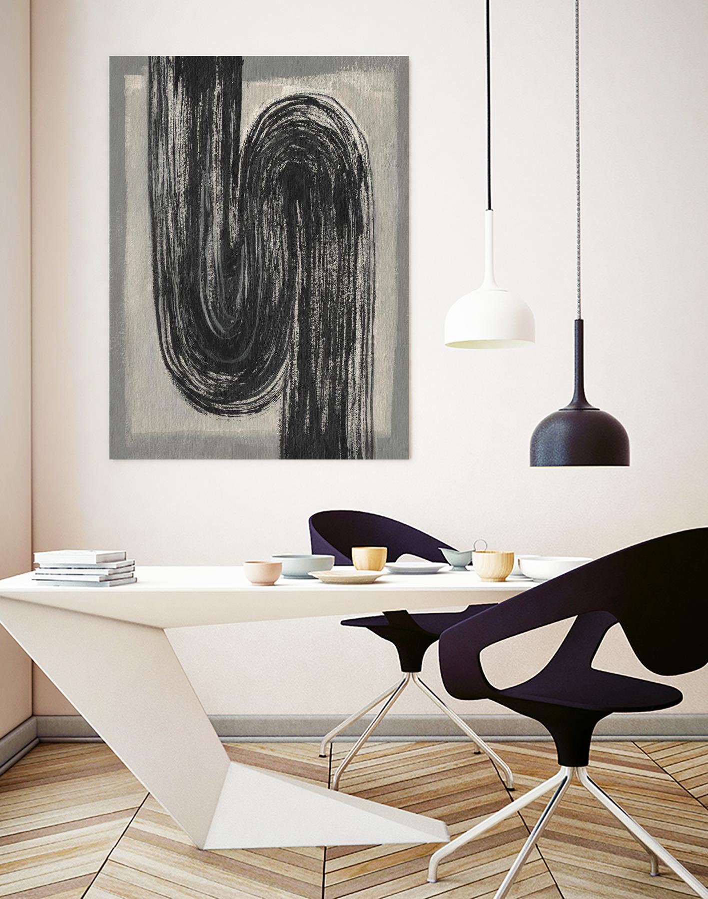 Grey Linear Path II by Jennifer Goldberger on GIANT ART - beige abstract abstract