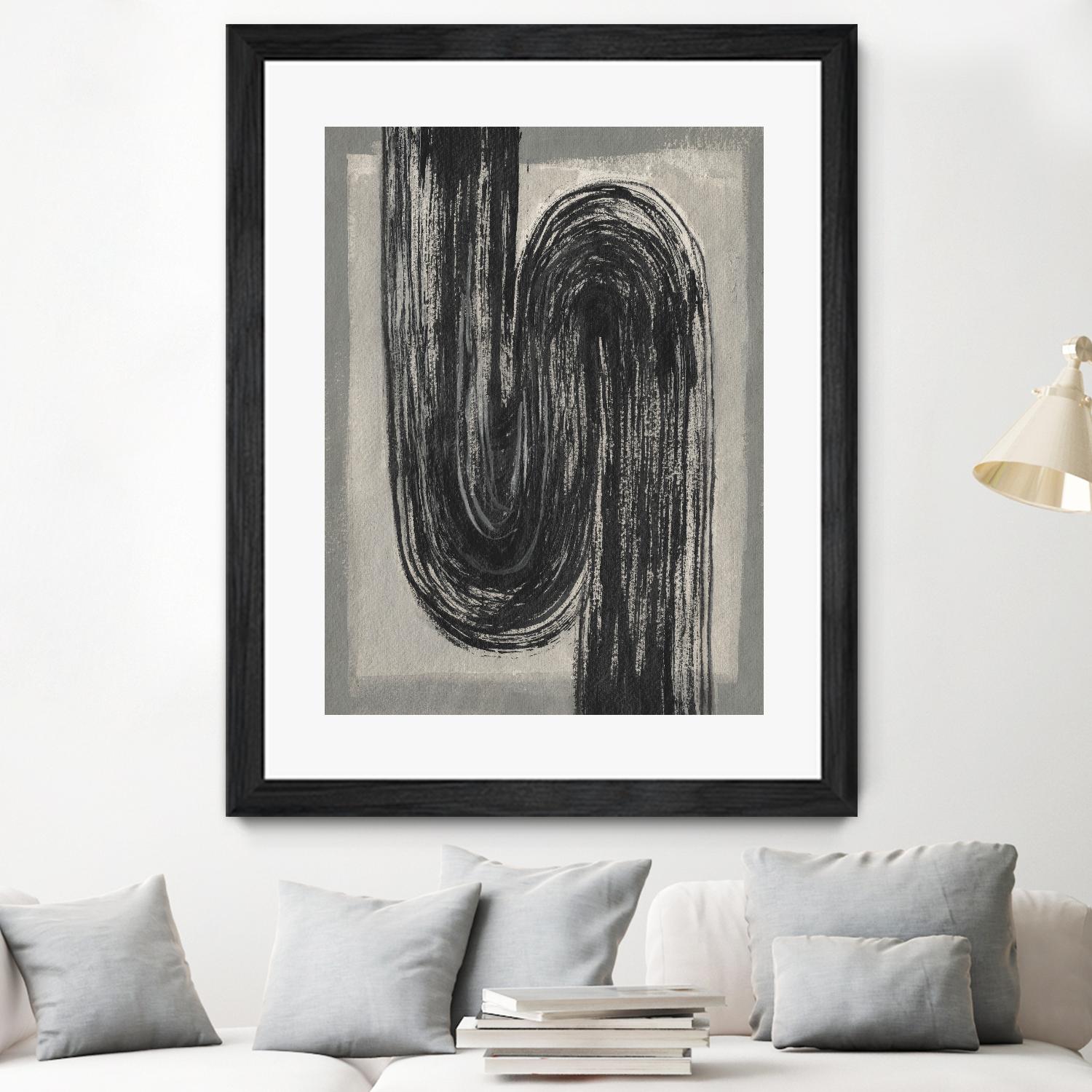 Grey Linear Path II by Jennifer Goldberger on GIANT ART - beige abstract abstract