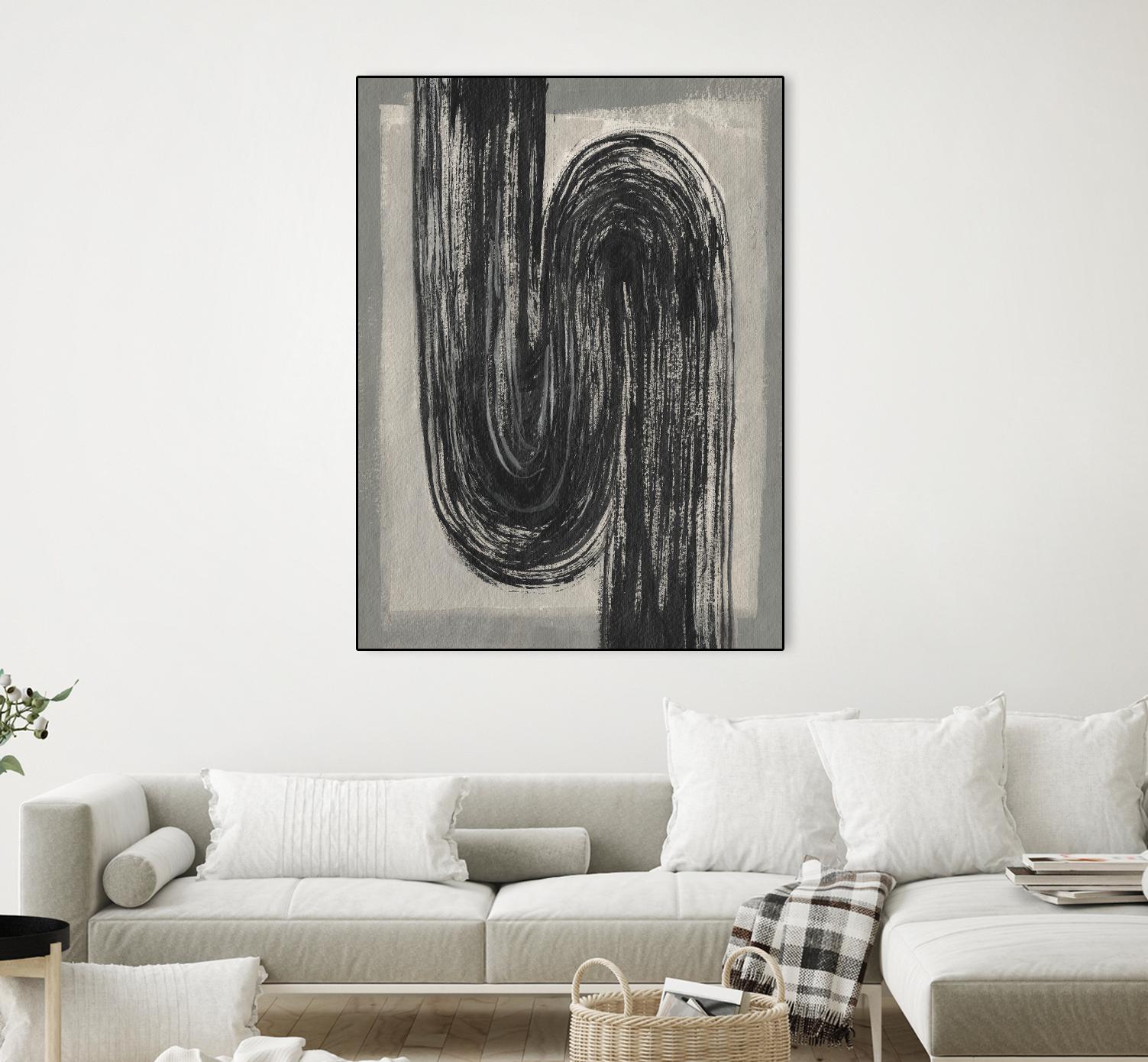 Grey Linear Path II by Jennifer Goldberger on GIANT ART - beige abstract abstract