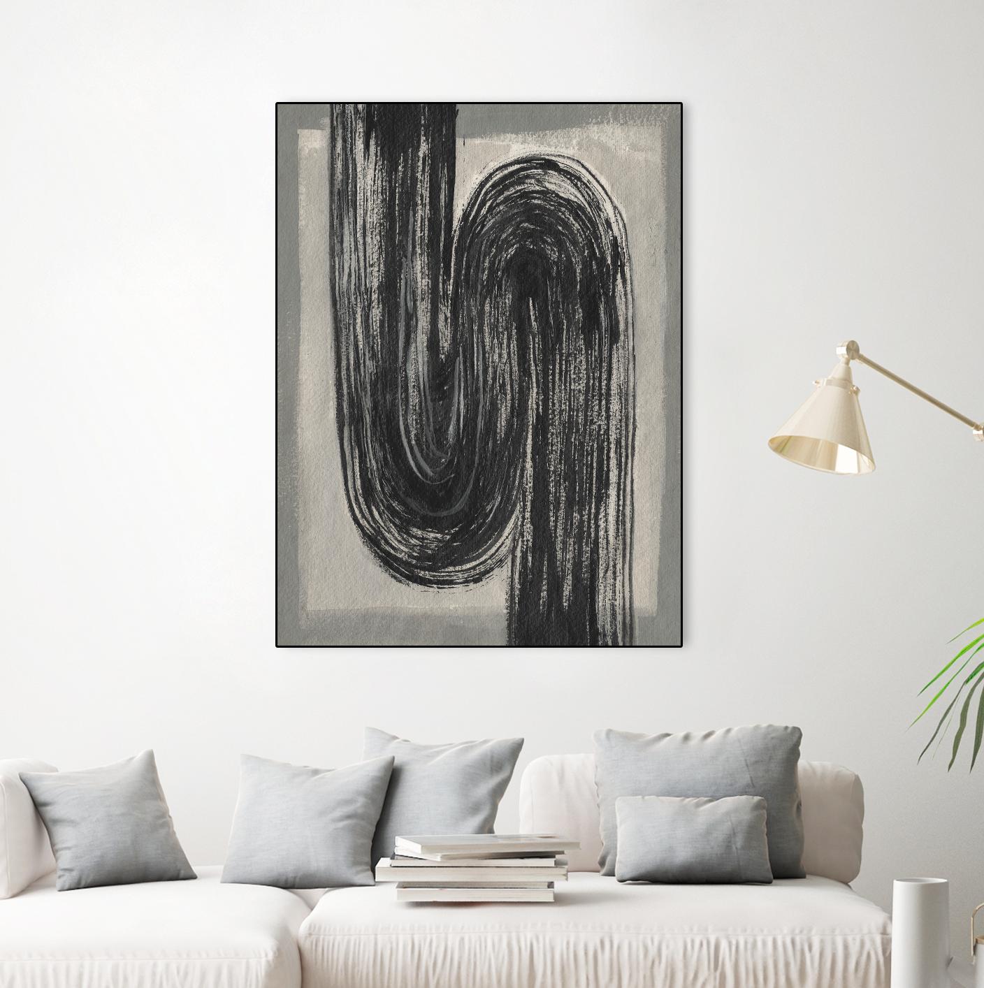 Grey Linear Path II by Jennifer Goldberger on GIANT ART - beige abstract abstract