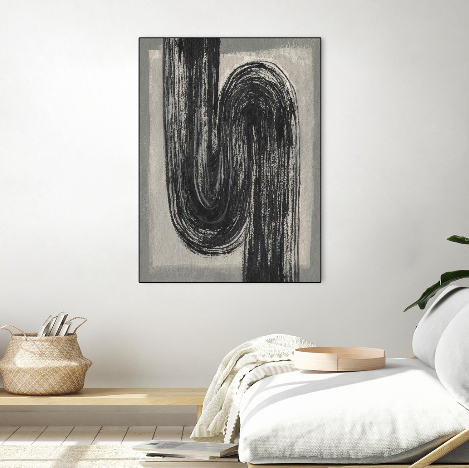 Grey Linear Path II by Jennifer Goldberger on GIANT ART - beige abstract abstract