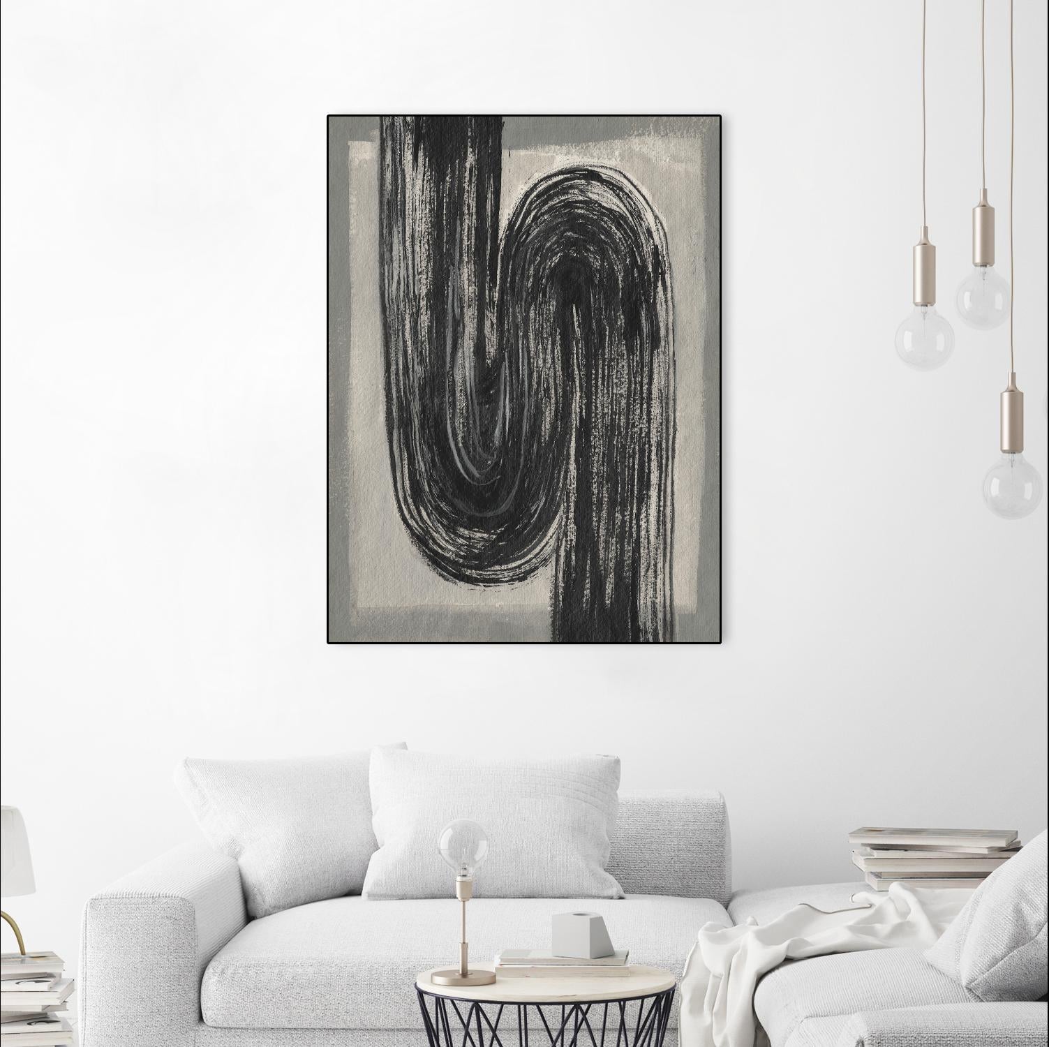 Grey Linear Path II by Jennifer Goldberger on GIANT ART - beige abstract abstract