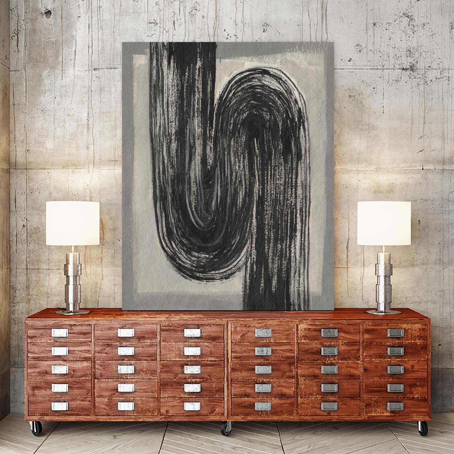 Grey Linear Path II by Jennifer Goldberger on GIANT ART - beige abstract abstract