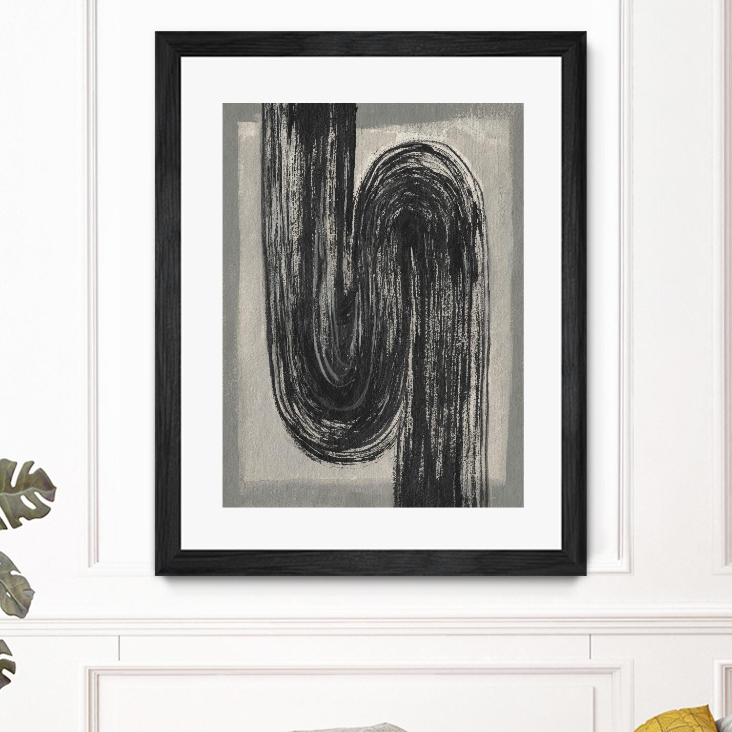 Grey Linear Path II by Jennifer Goldberger on GIANT ART - beige abstract abstract