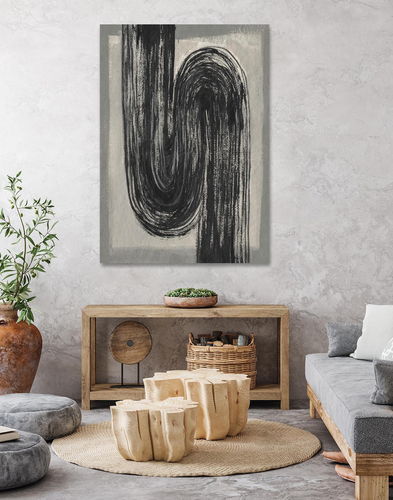 Grey Linear Path II by Jennifer Goldberger on GIANT ART - beige abstract abstract