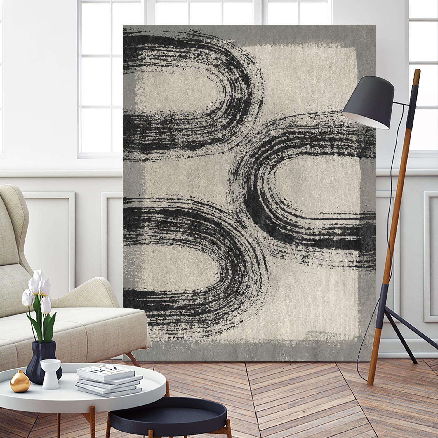 Grey Linear Path III by Jennifer Goldberger on GIANT ART - beige abstract abstract