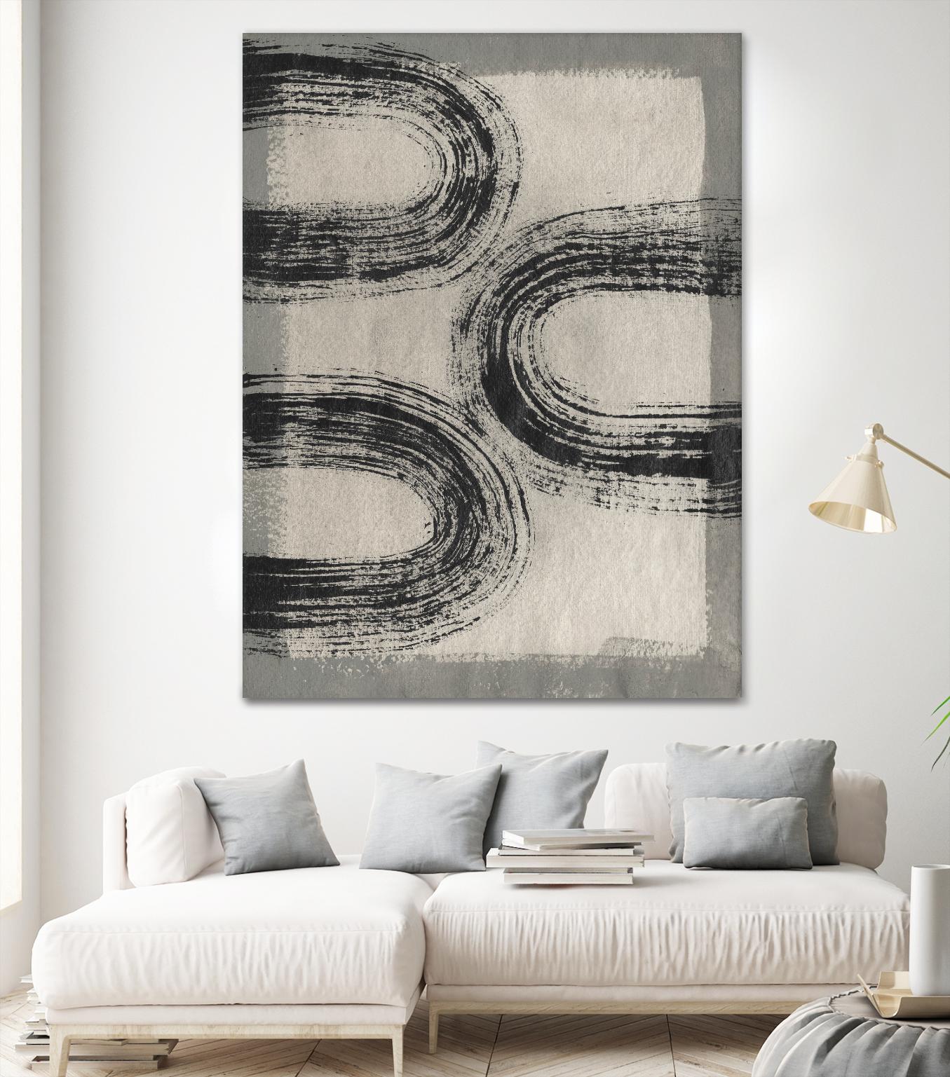 Grey Linear Path III by Jennifer Goldberger on GIANT ART - beige abstract abstract