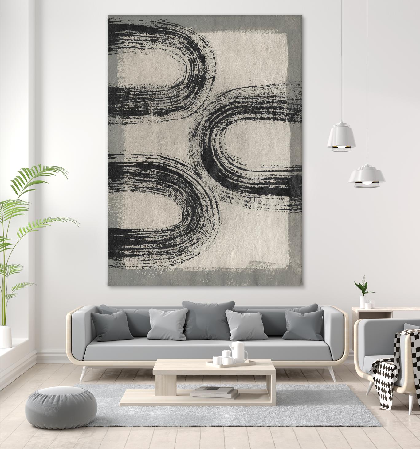 Grey Linear Path III by Jennifer Goldberger on GIANT ART - beige abstract abstract